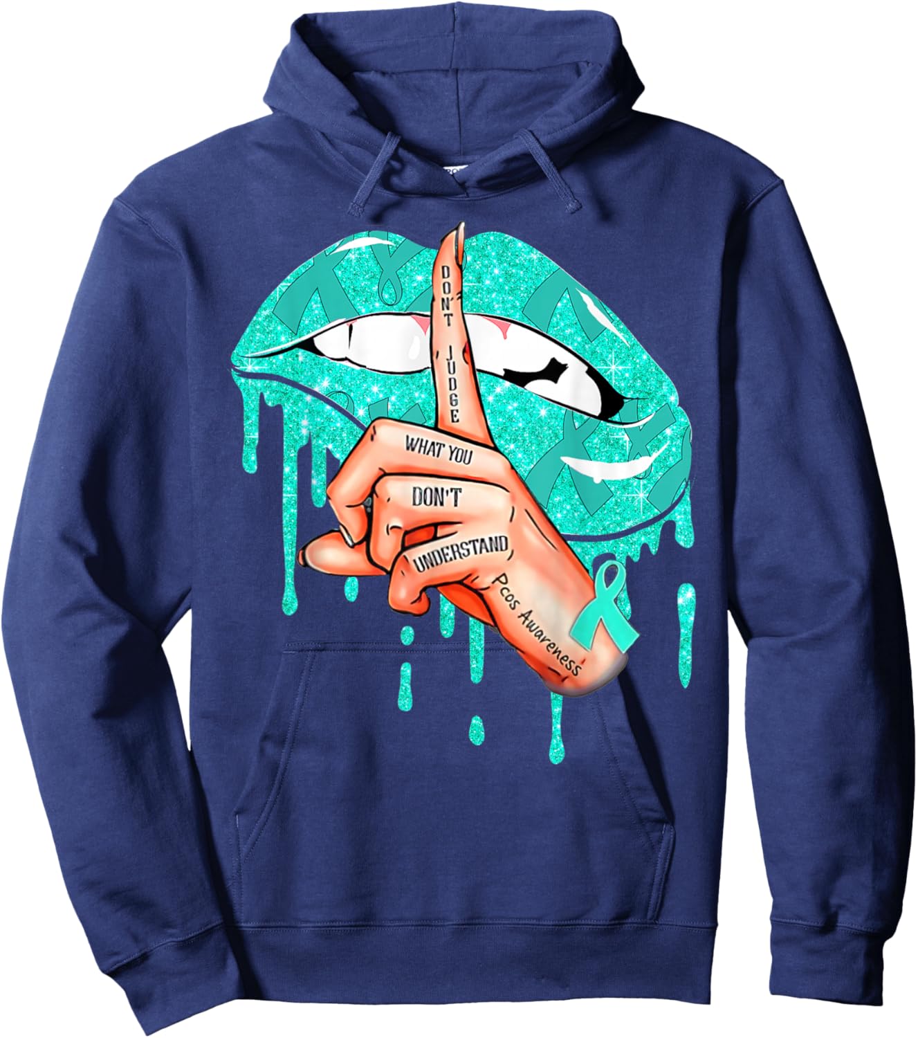 PCOS Awareness Don't Judge What You Don't Understand Hoodie - Hoodie | Navy