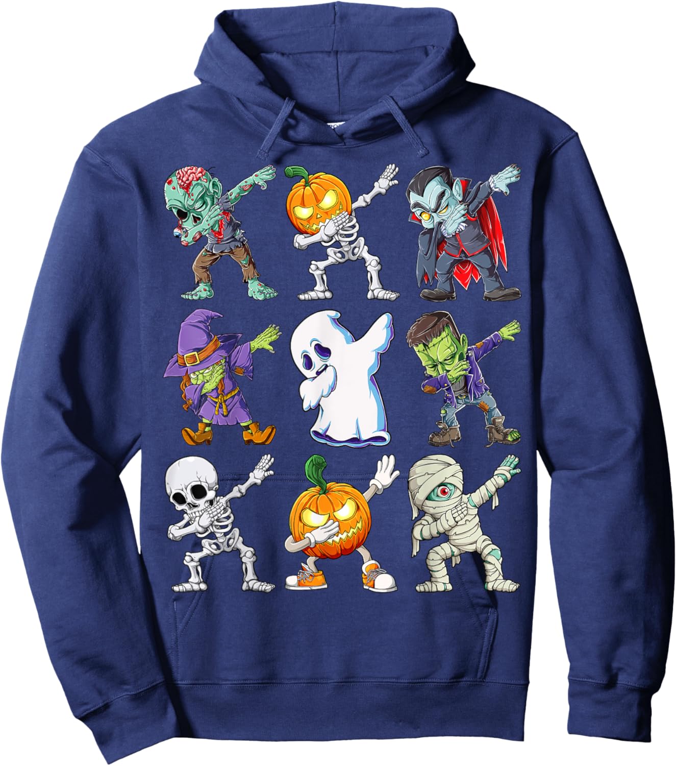 Dabbing Halloween Boys Skeleton Zombie Scary Pumpkin Mummy Hoodie - Hoodie | Navy