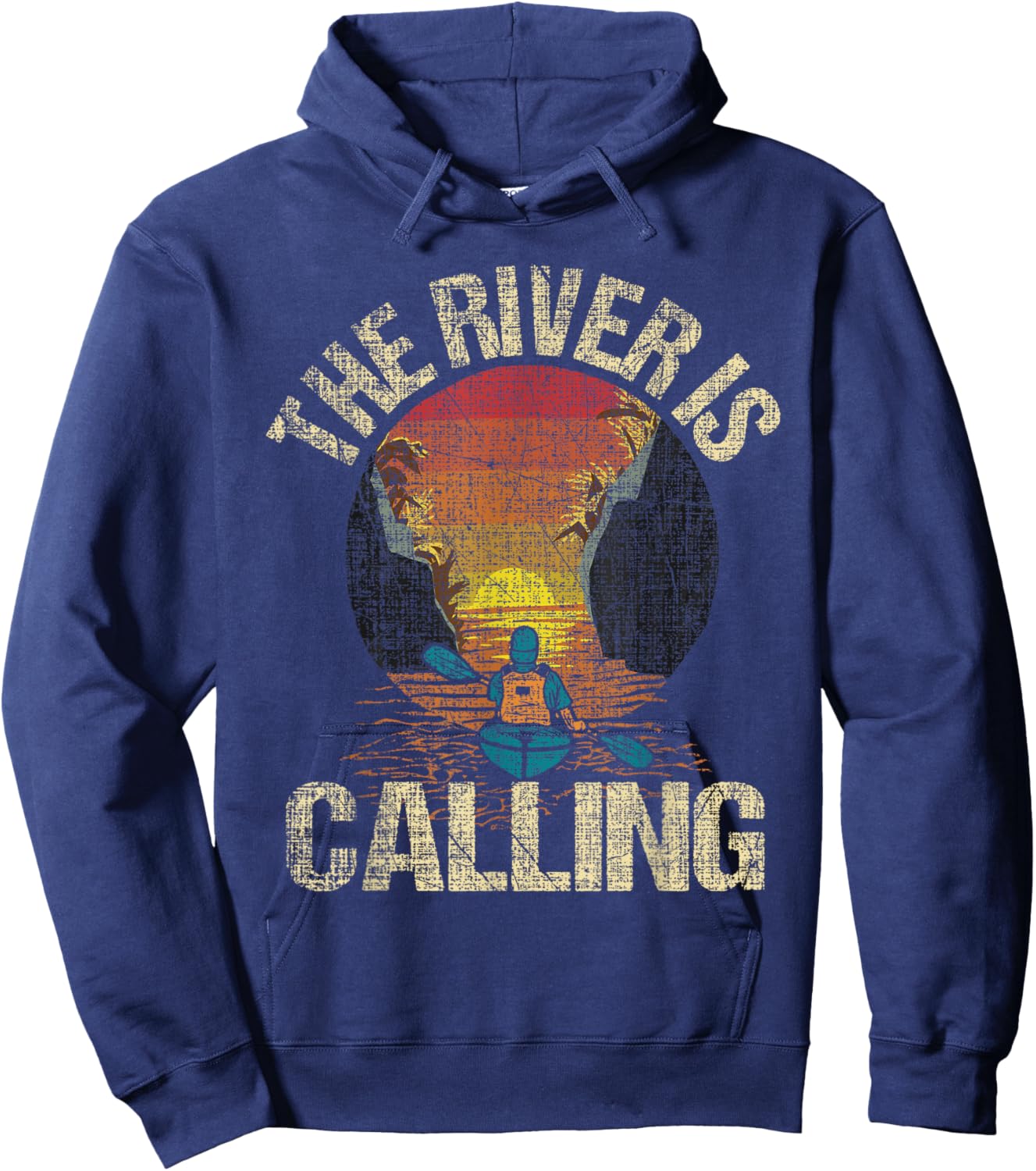 The River Is Calling - Funny Kayak Kayaking Kayaker Hoodie - Hoodie | Navy
