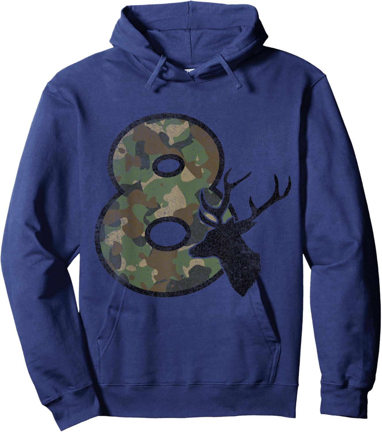 Country Boys Camo 8 Eight Year Old Birthday Deer Hunter Hoodie - Hoodie | Navy