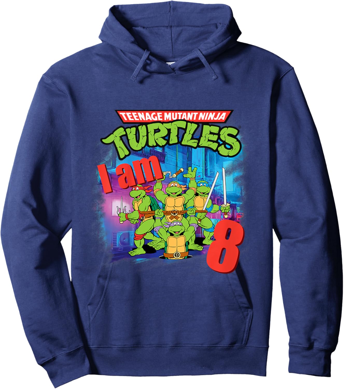 Mademark x Teenage Mutant Ninja Turtles - Kids Original Teenage Mutant Ninja Turtles Classic 8th Birthday Hoodie - Hoodie | Navy