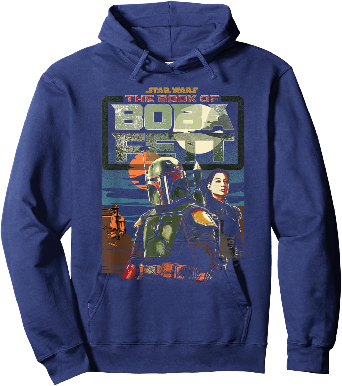 Star Wars The Book Of Boba Fett Fennec Shand Sunrise Logo Hoodie - Hoodie | Navy