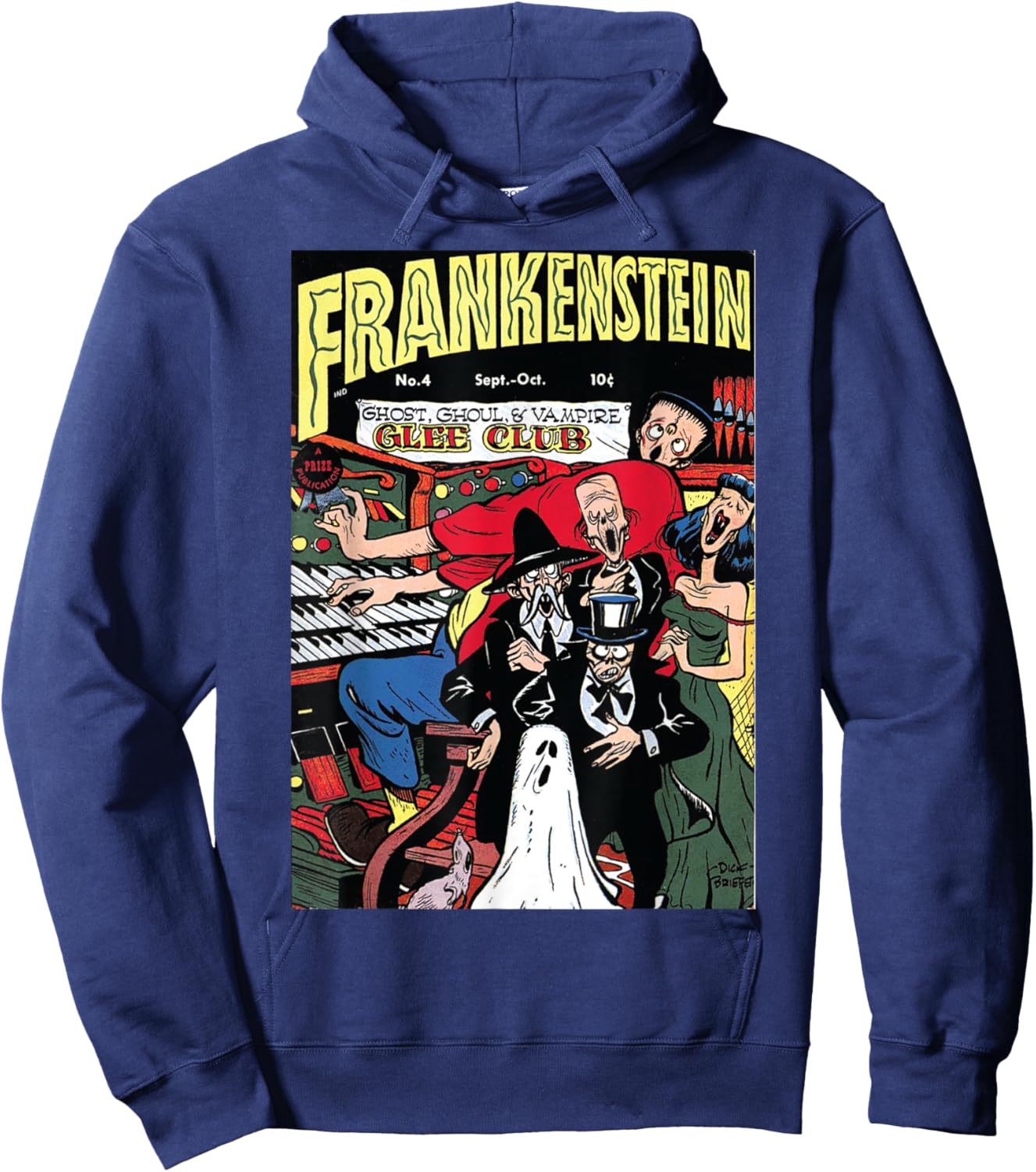 Frankenstein Halloween Horror Vintage Comic Book Retro Funny Hoodie - Hoodie | Navy