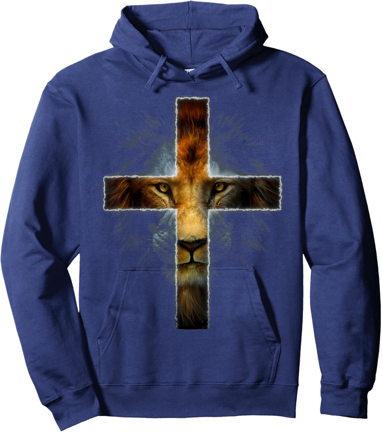 Christian Jesus Lion of Tribe Judah Cross Gift Women Hoodie - Hoodie | Navy