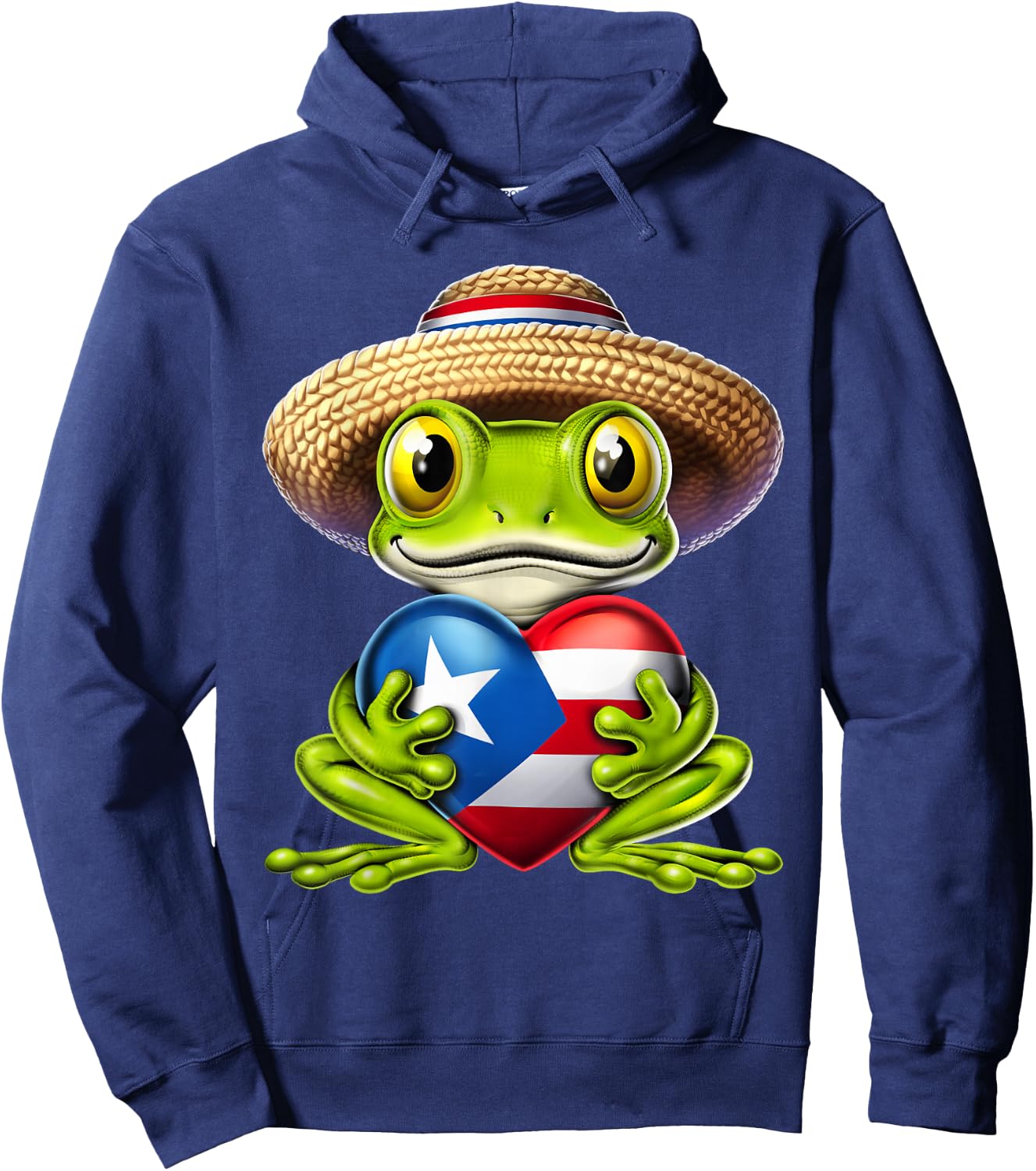Coqui Frog Puerto Rico Boricua Puerto Rican Flag Taino Hoodie - Hoodie | Navy
