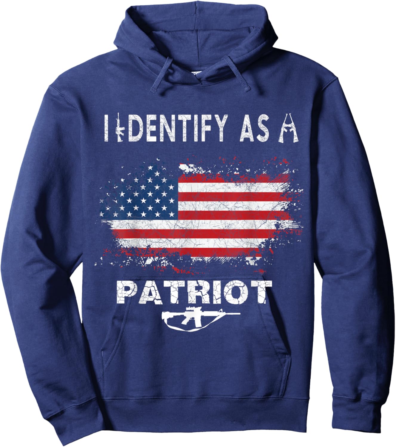 I Identify As a Patriot | American Flag | 2nd Amendment Hoodie - Hoodie | Navy