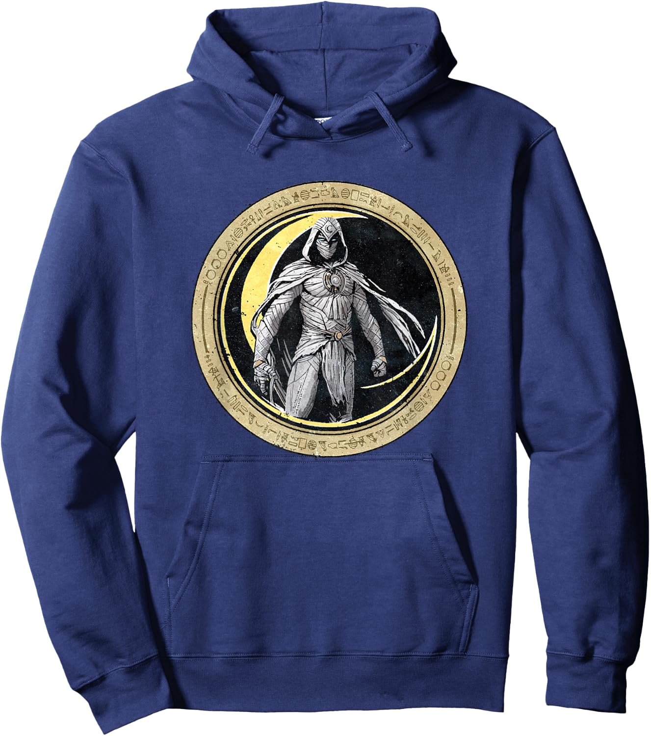 Marvel Moon Knight Crescent Egyptian Hieroglyphs Hoodie - Hoodie | Navy