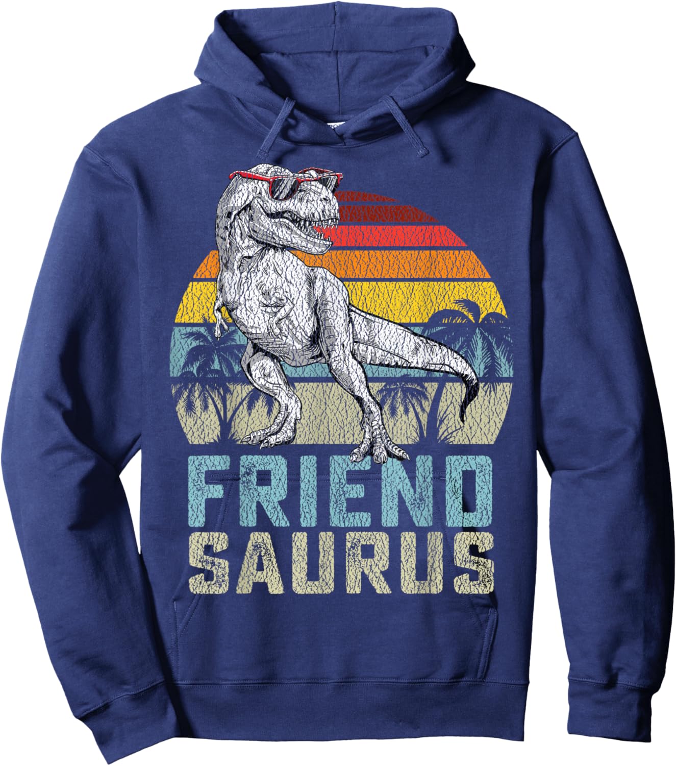 Friendsaurus T Rex Dinosaur Friend Saurus Family Matching Hoodie - Hoodie | Navy
