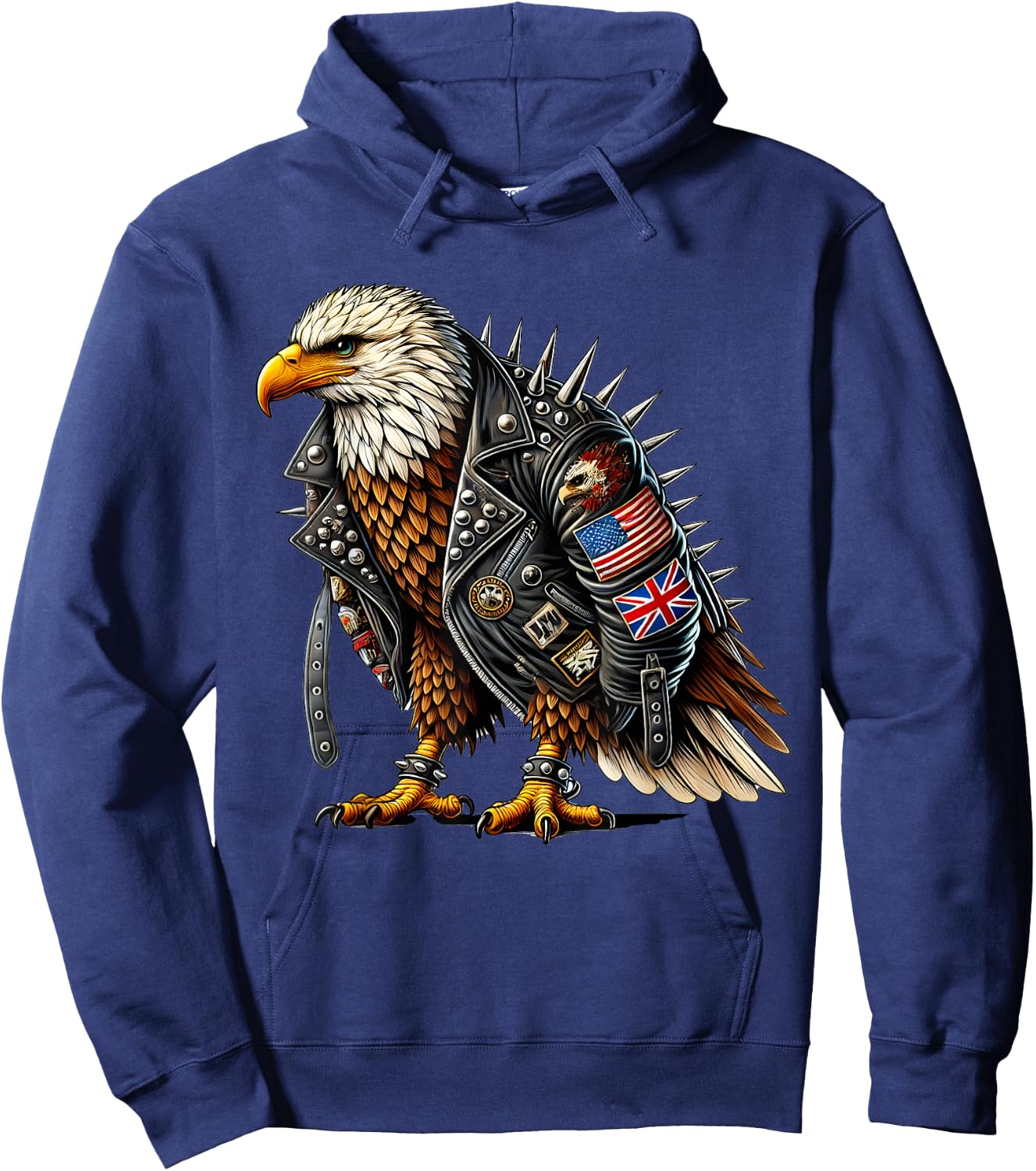 Punk Rock Eagle Hoodie - Hoodie | Navy