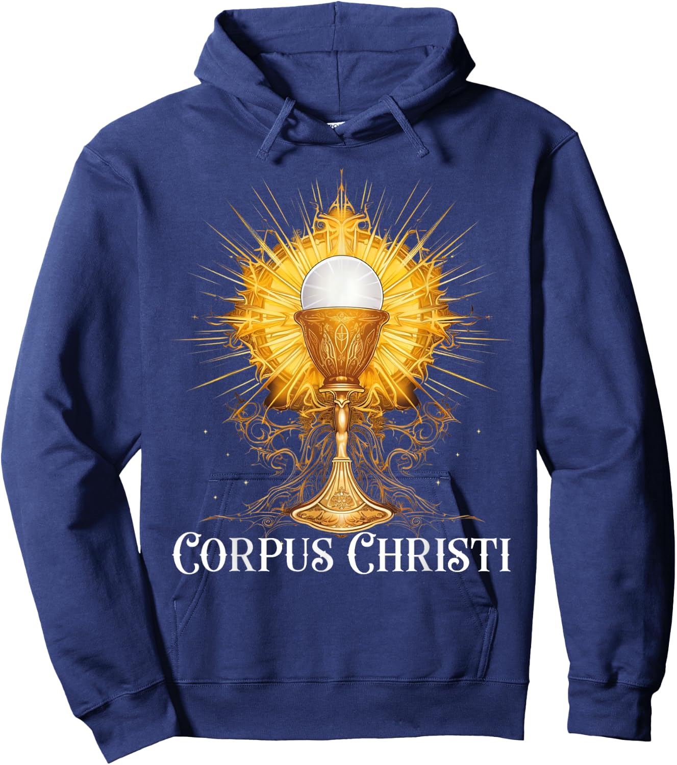 Eucharistic Adoration Traditional Latin Mass Catholic Hoodie - Hoodie | Navy
