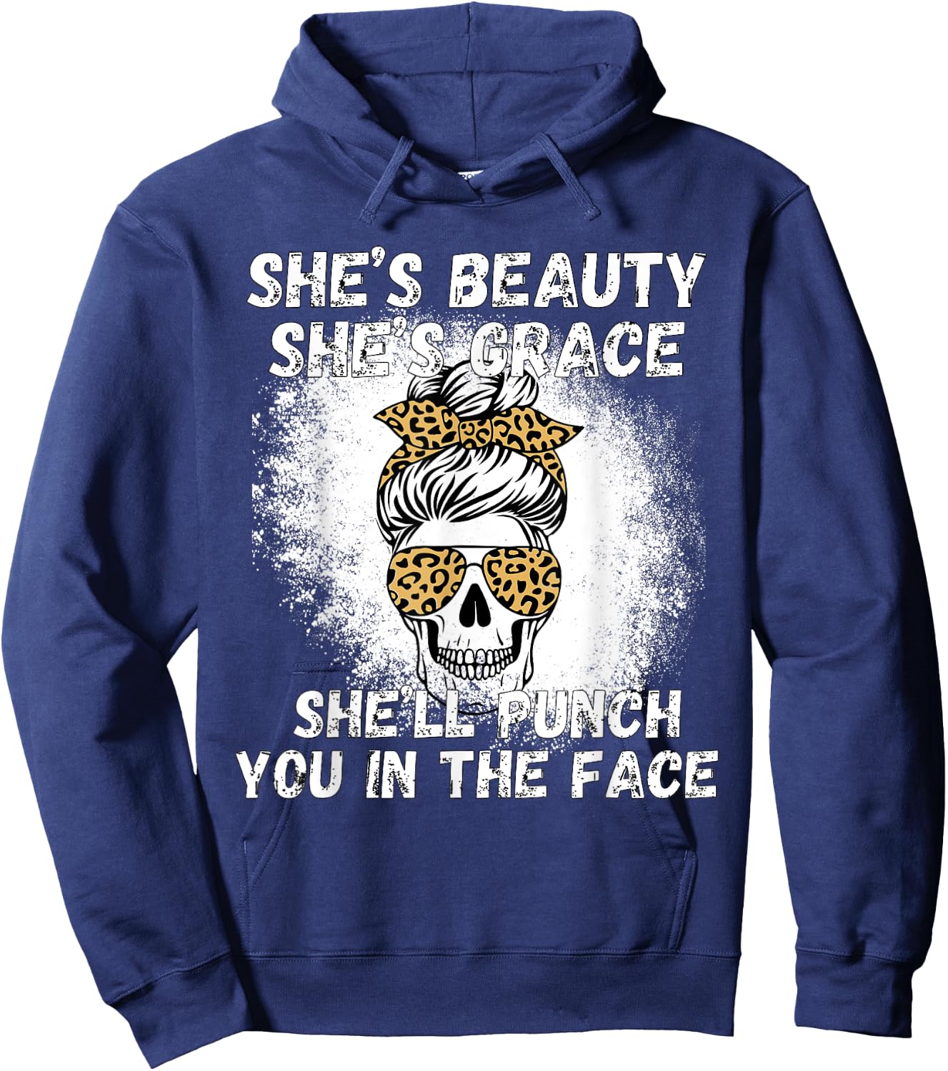 She's Beauty She's Grace She'll Punch You In The Face Hoodie - Hoodie | Navy