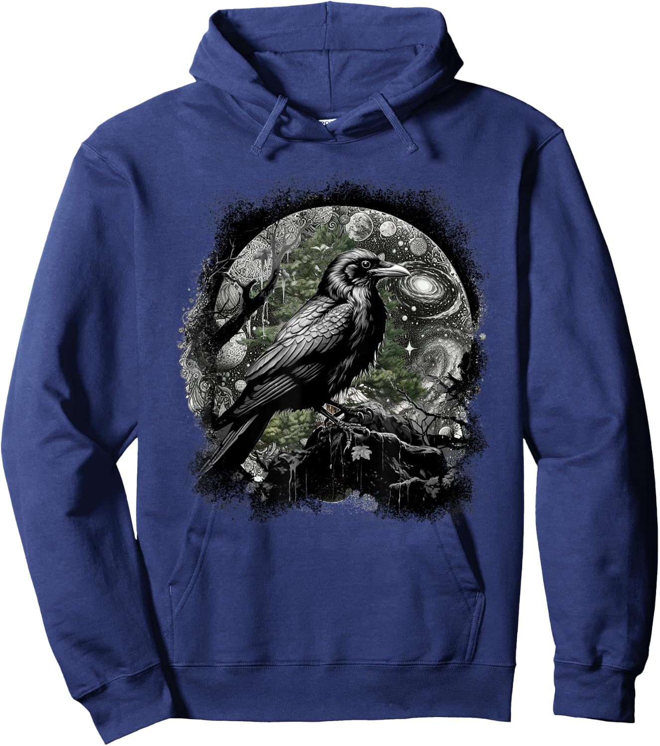 Mystically Occult Raven Birds Ravens Crows Forest Animals Crow Hoodie - Hoodie | Navy