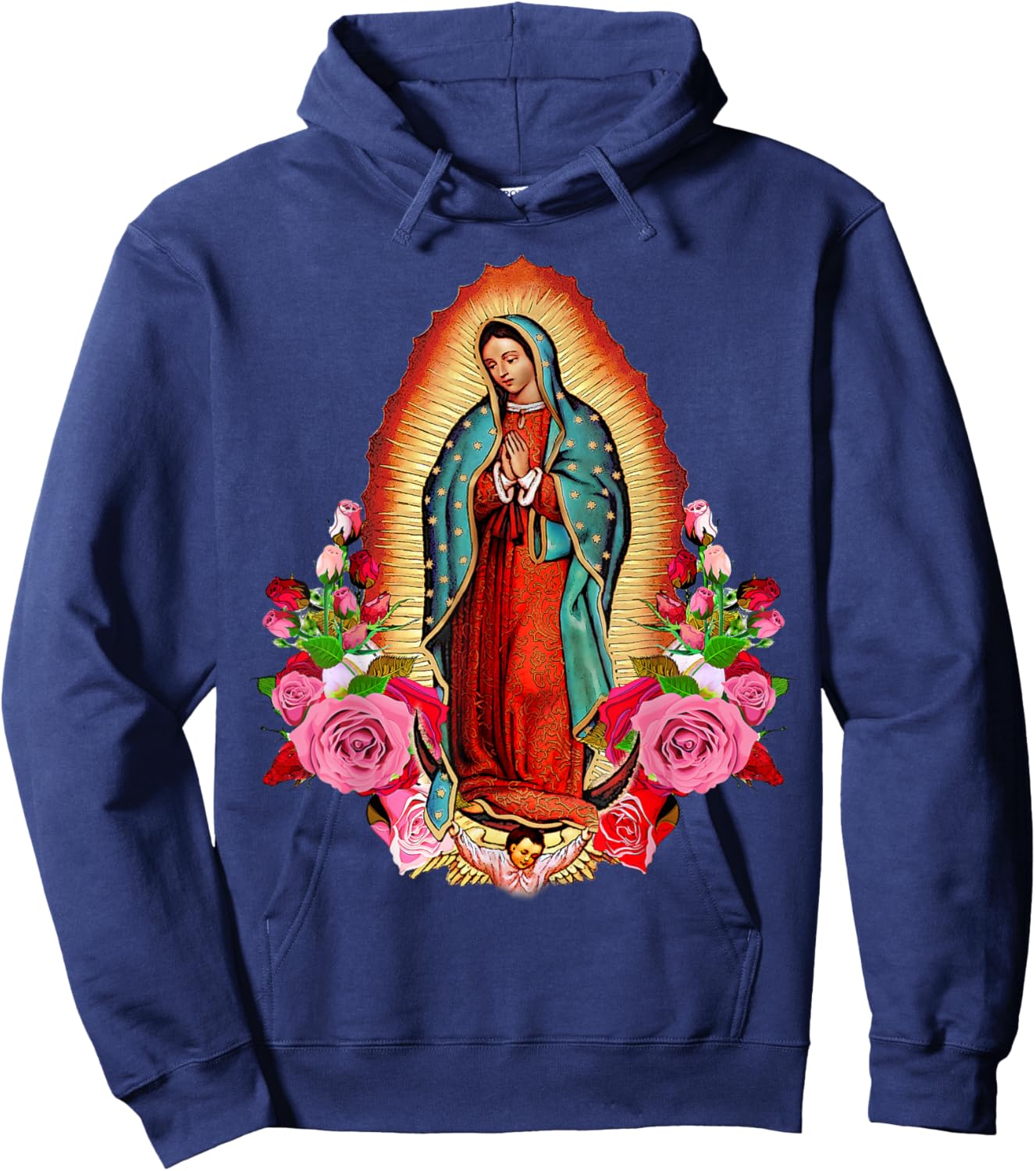 Our Lady of Guadalupe Virgin Mary Hoodie - Hoodie | Navy