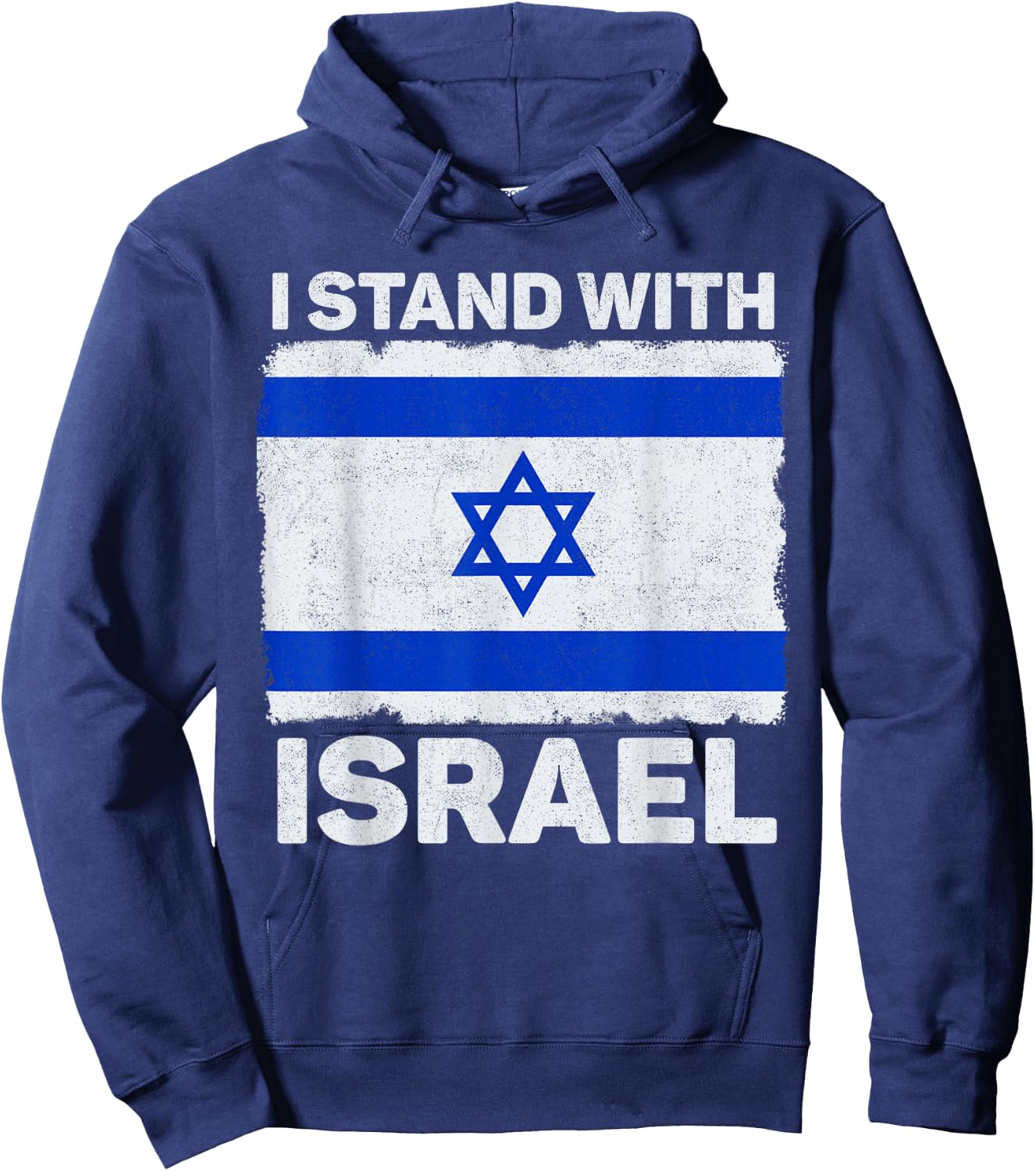 I Stand with Israel Israel Flag Patriotic Israel Hoodie - Hoodie | Navy