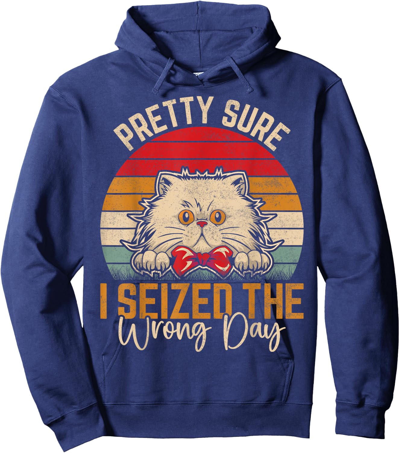 Pretty Sure I Seized The Wrong Day Funny Saying Hoodie - Hoodie | Navy