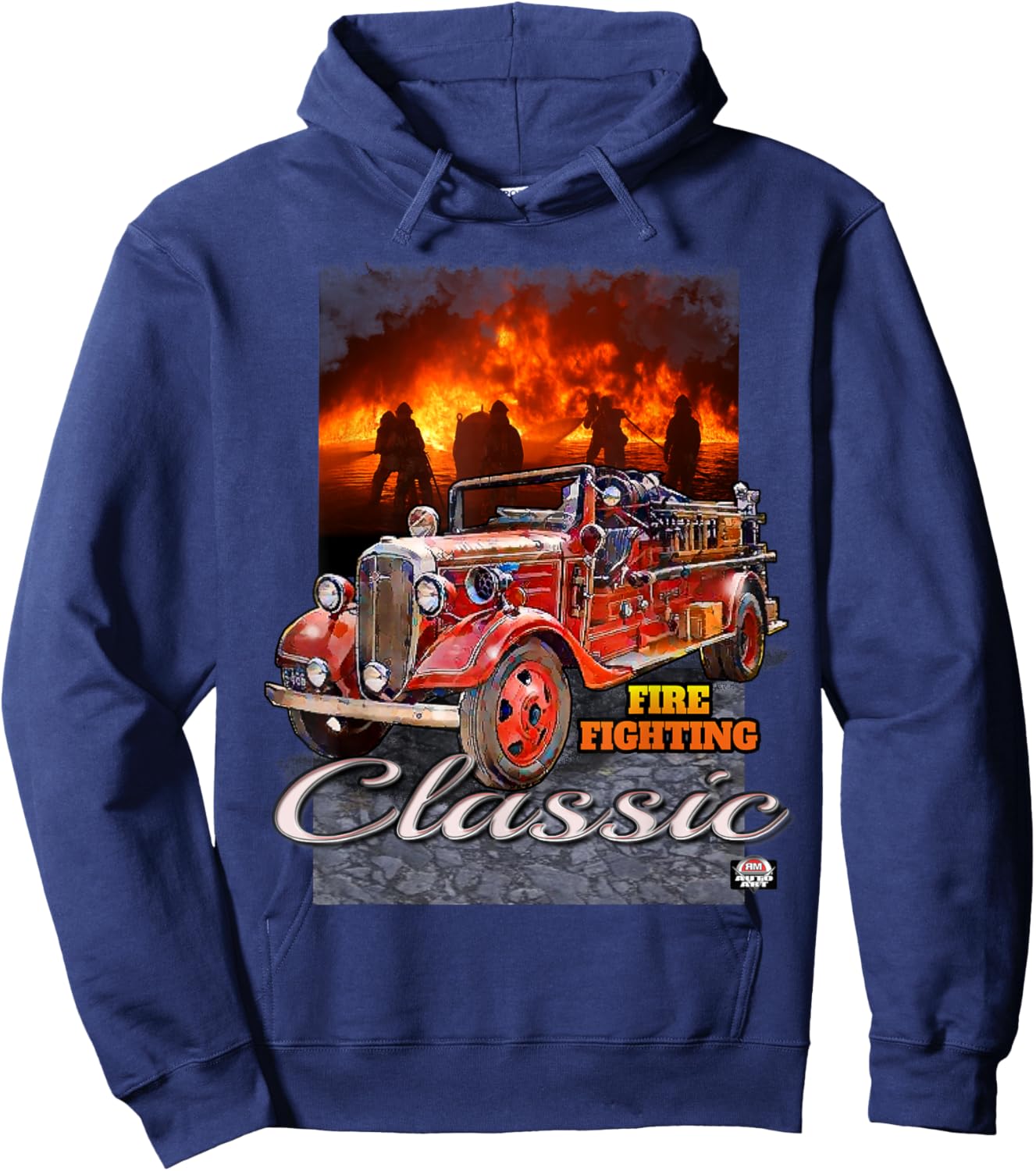 Classic Antique fire truck early first responder Hoodie - Hoodie | Navy