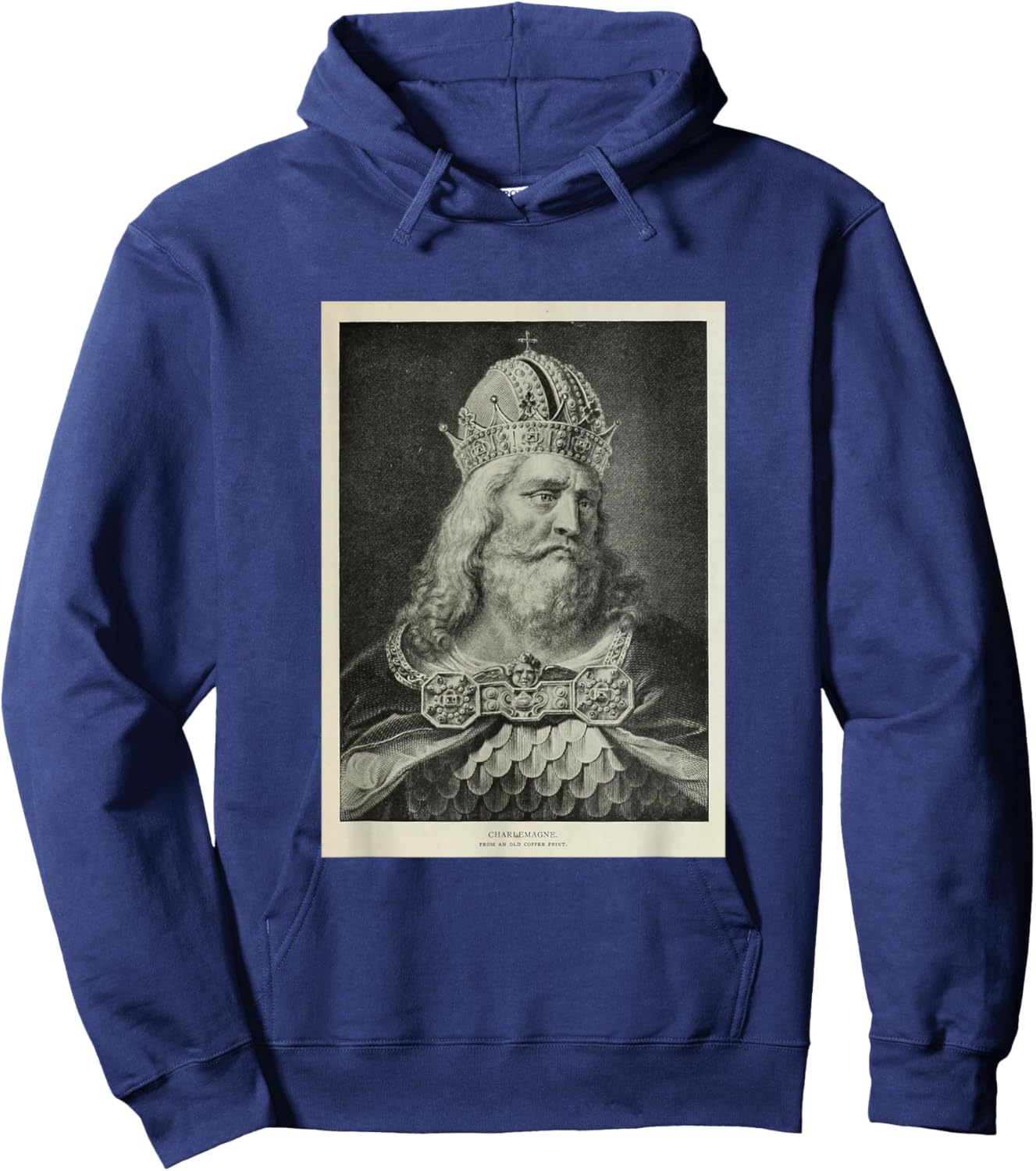 Vintage Charlemagne Illustrative Portrait (1912) Hoodie - Hoodie | Navy