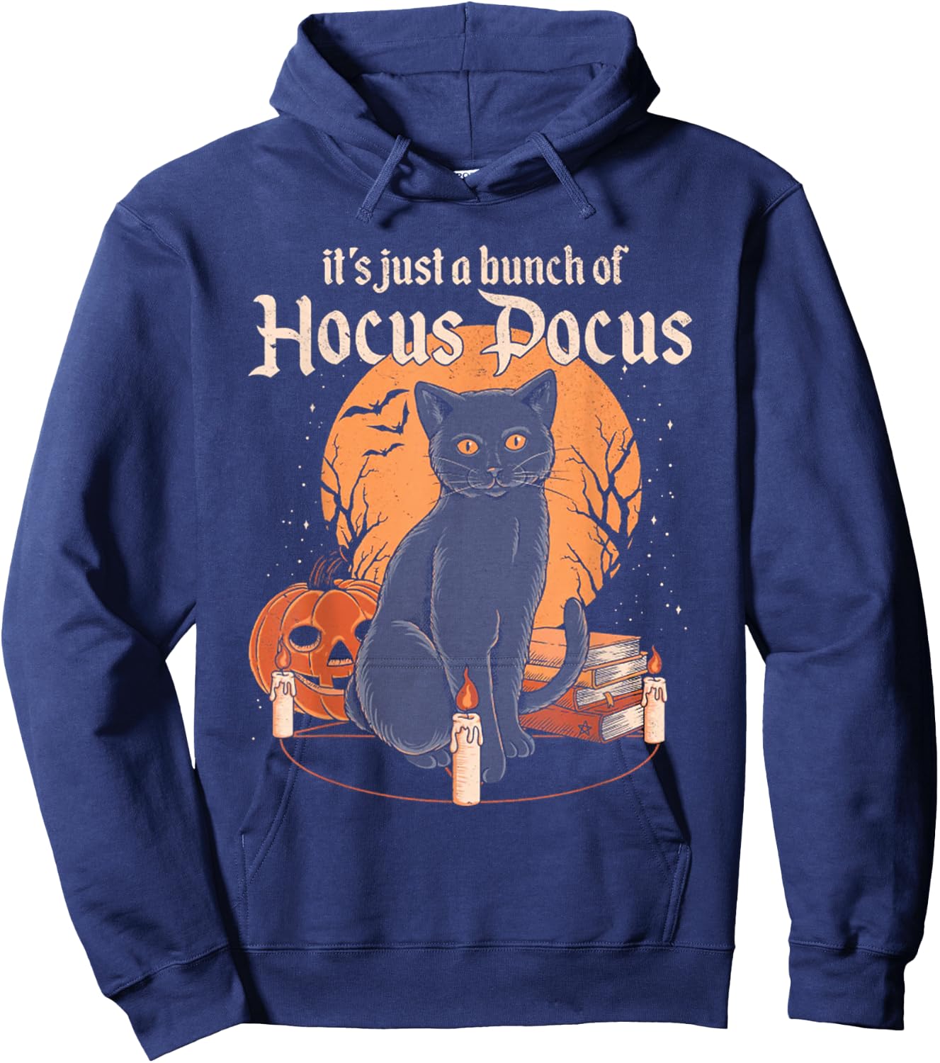 It's Just A Bunch of Hocus Pocus Funny Cat Hoodie - Hoodie | Navy
