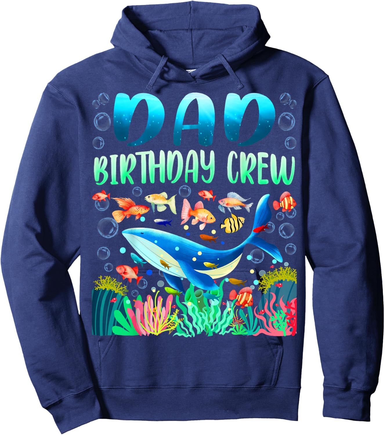 Dad Of The Birthday Boy Sea Fish Ocean Animals Aquarium Hoodie - Hoodie | Navy
