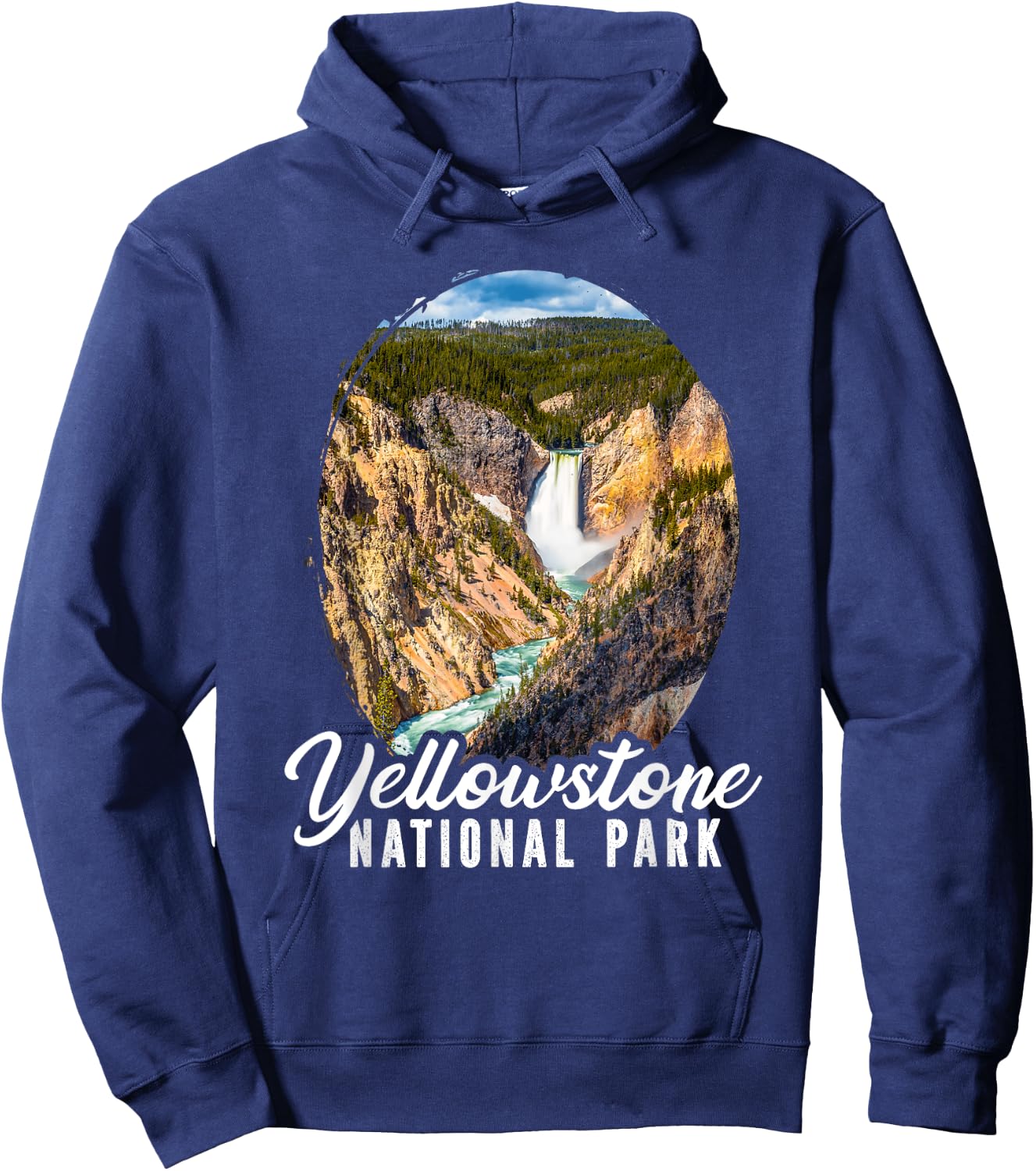 Yellowstone National Park Gifts Yellowstone National Park Hiking -Adults & Kids Black Short Sleeve Classic Fit Cotton 60%, Polyester 40% Small Hoodie - Hoodie | Navy