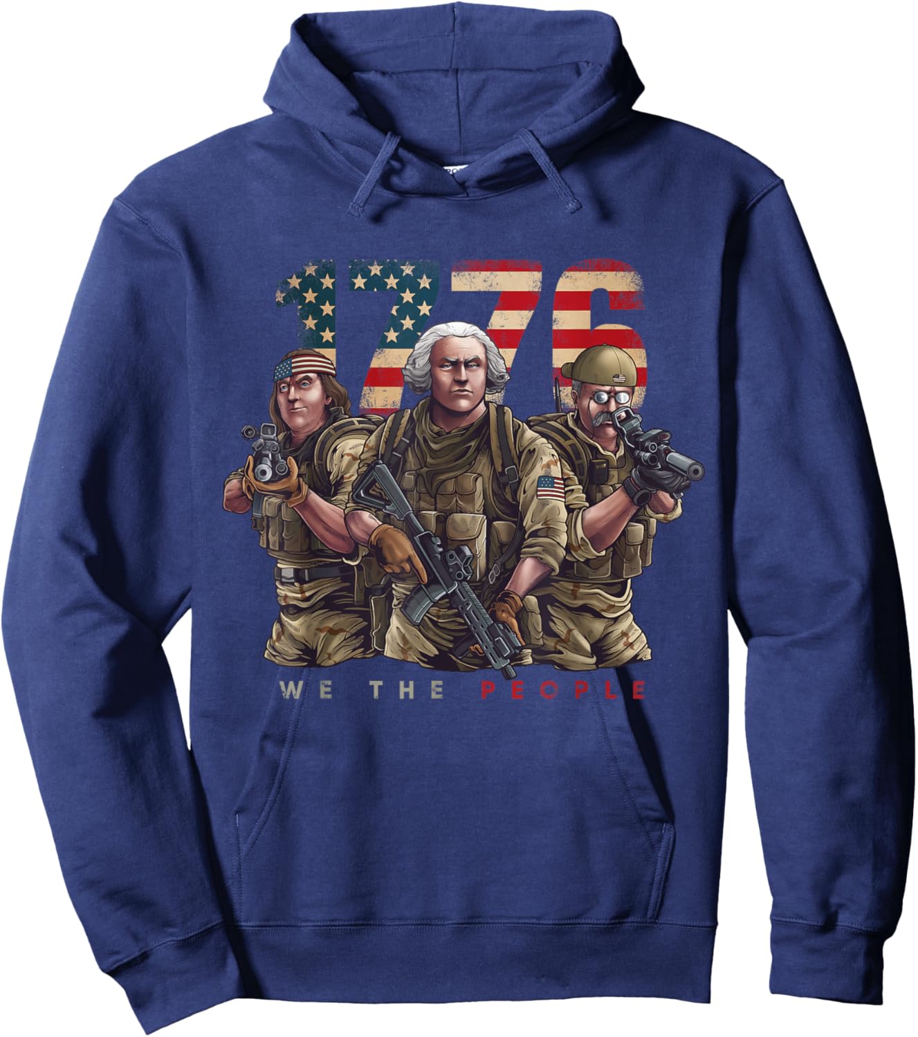 George Washington Ben Franklin Special Operators July 4th Hoodie - Hoodie | Navy