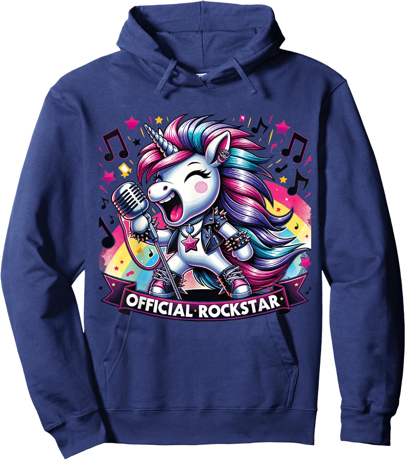 Funny unicorn Singer Rockstar Band official rockstar Hoodie - Hoodie | Navy