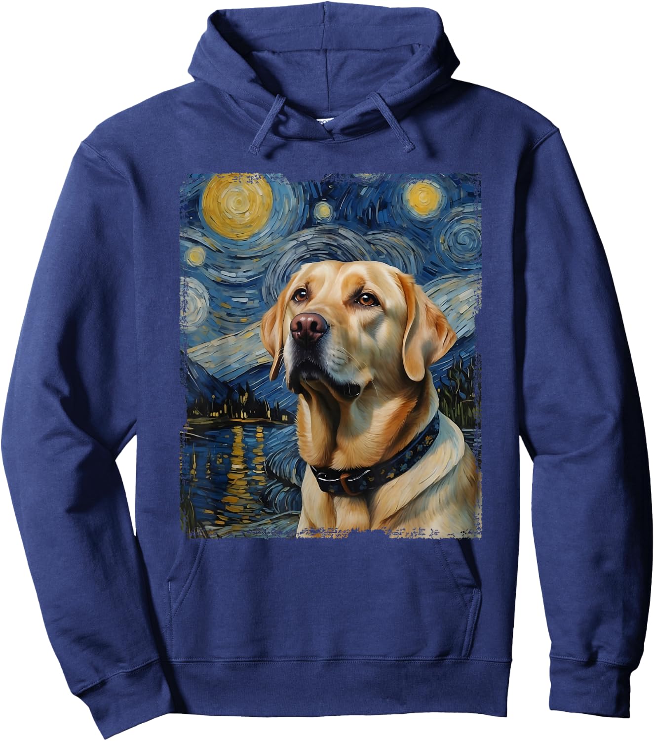 Labrador Retriever Dog Vangogh Starry Night Hoodie - Hoodie | Navy