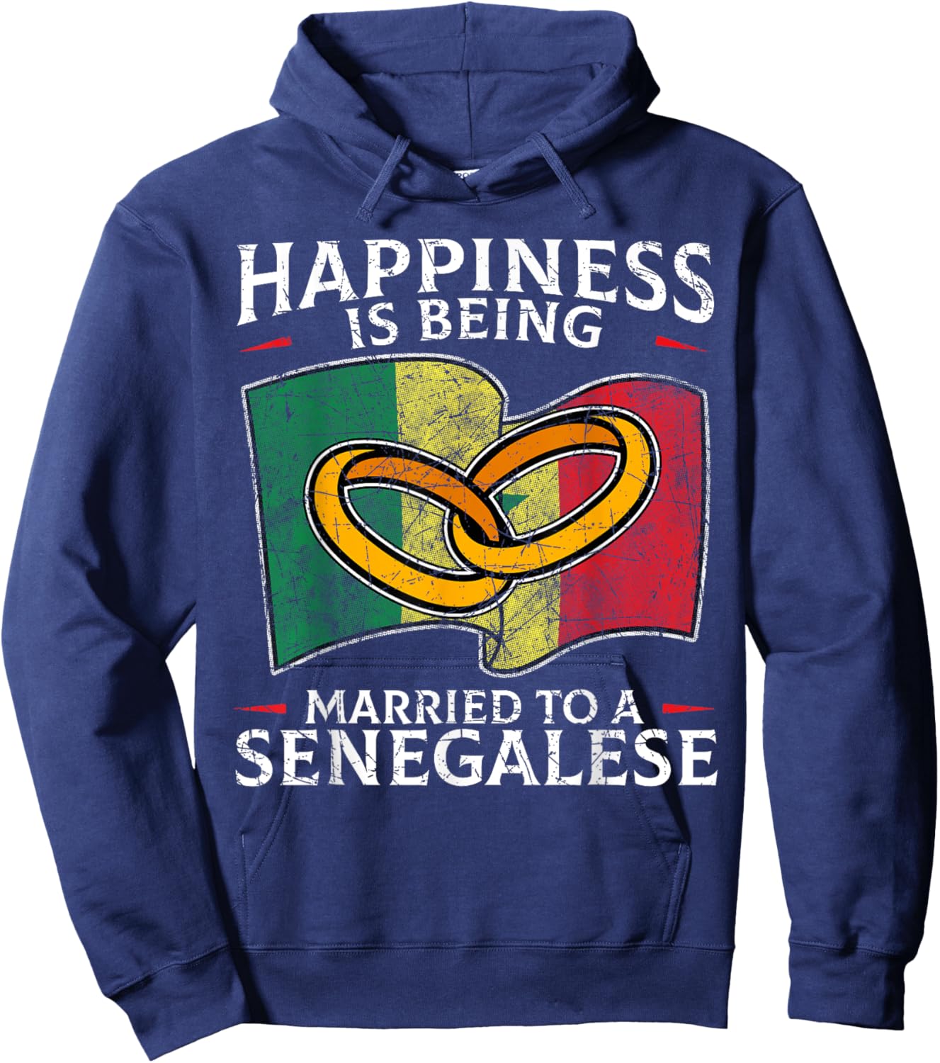 Senegalese Wedding Republic of Senegal Roots Flag Married Hoodie - Hoodie | Navy