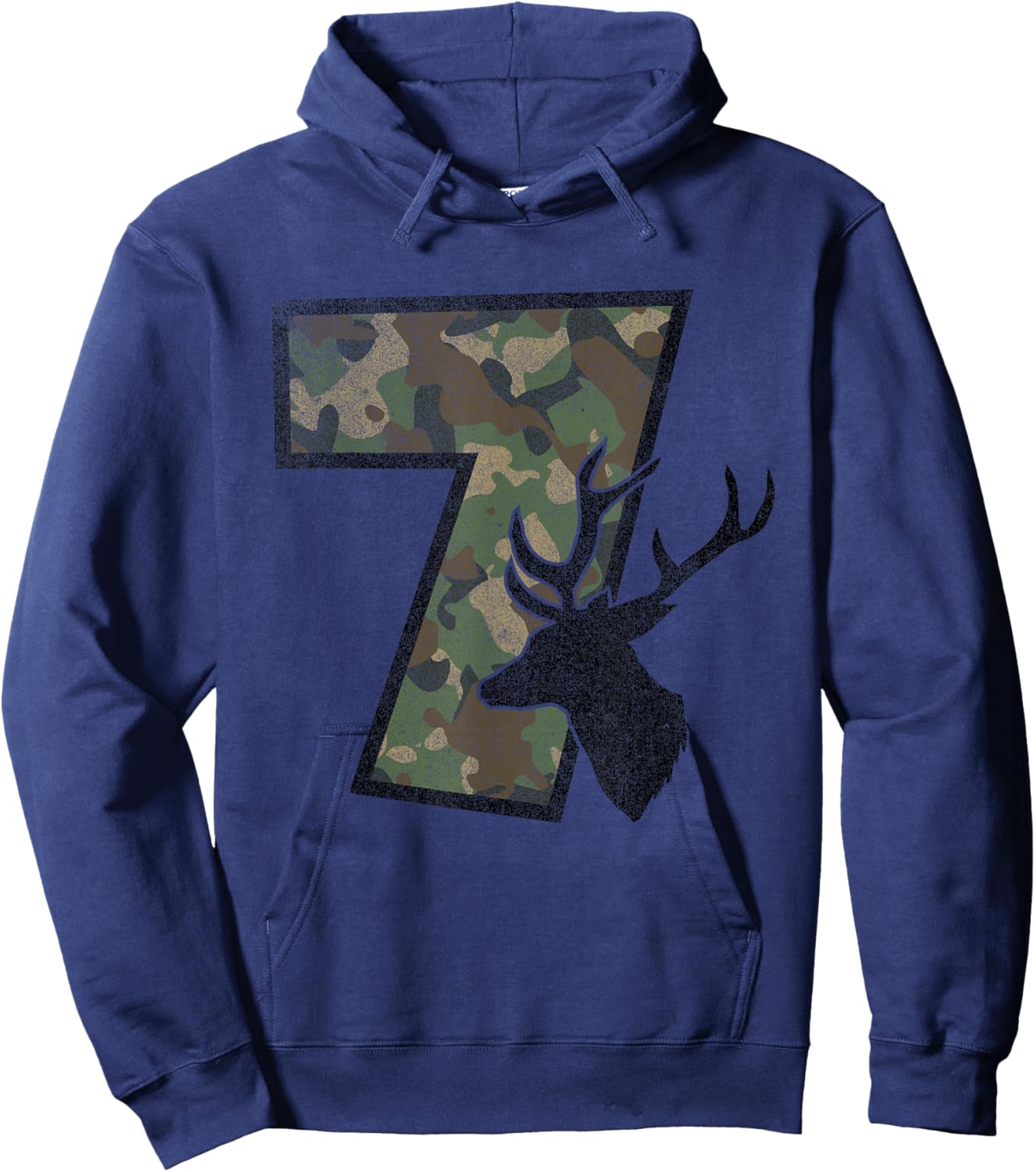 Country Boys Camo 7 Seven Year Old Birthday Deer Hunter Hoodie - Hoodie | Navy