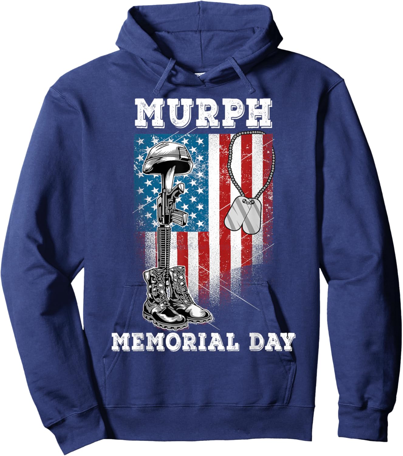 Murph 2021 Workout Challenge American Memorial Day Murph Hoodie - Hoodie | Navy