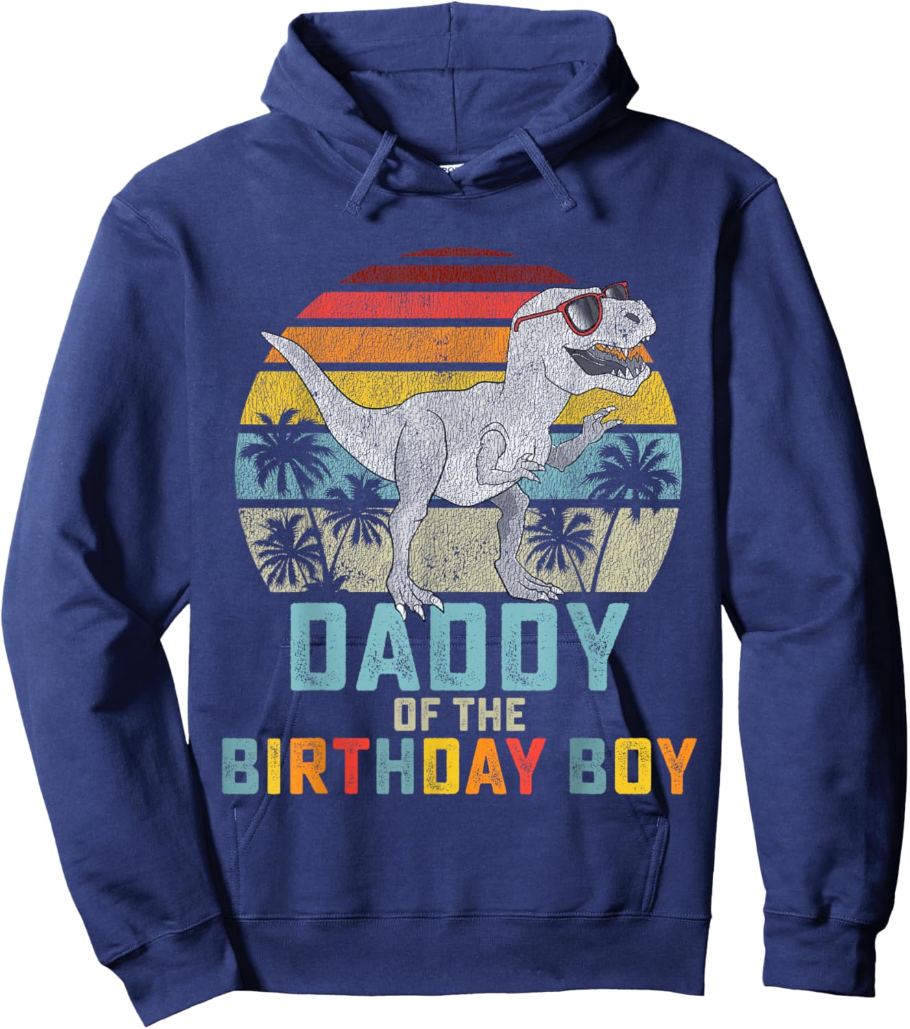 Daddy Dinosaur of The Birthday Boy Dad Matching Family Hoodie - Hoodie | Navy