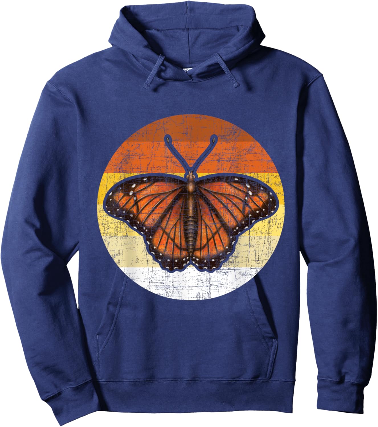 Retro Butterfly Lover - Gardener Butterflies Entomologist Hoodie - Hoodie | Navy