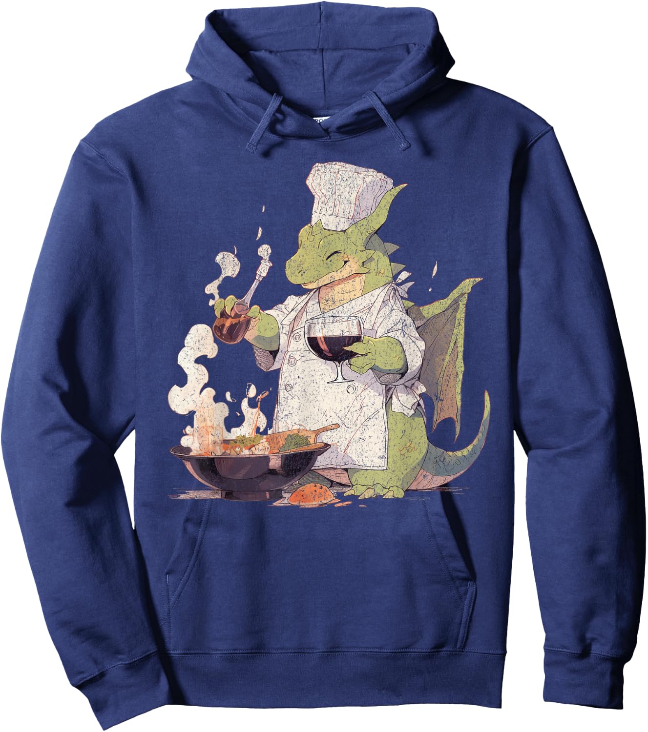 Dragon Chef Cute Cooking Baking Baker Fantasy Lover Book Hoodie - Hoodie | Navy