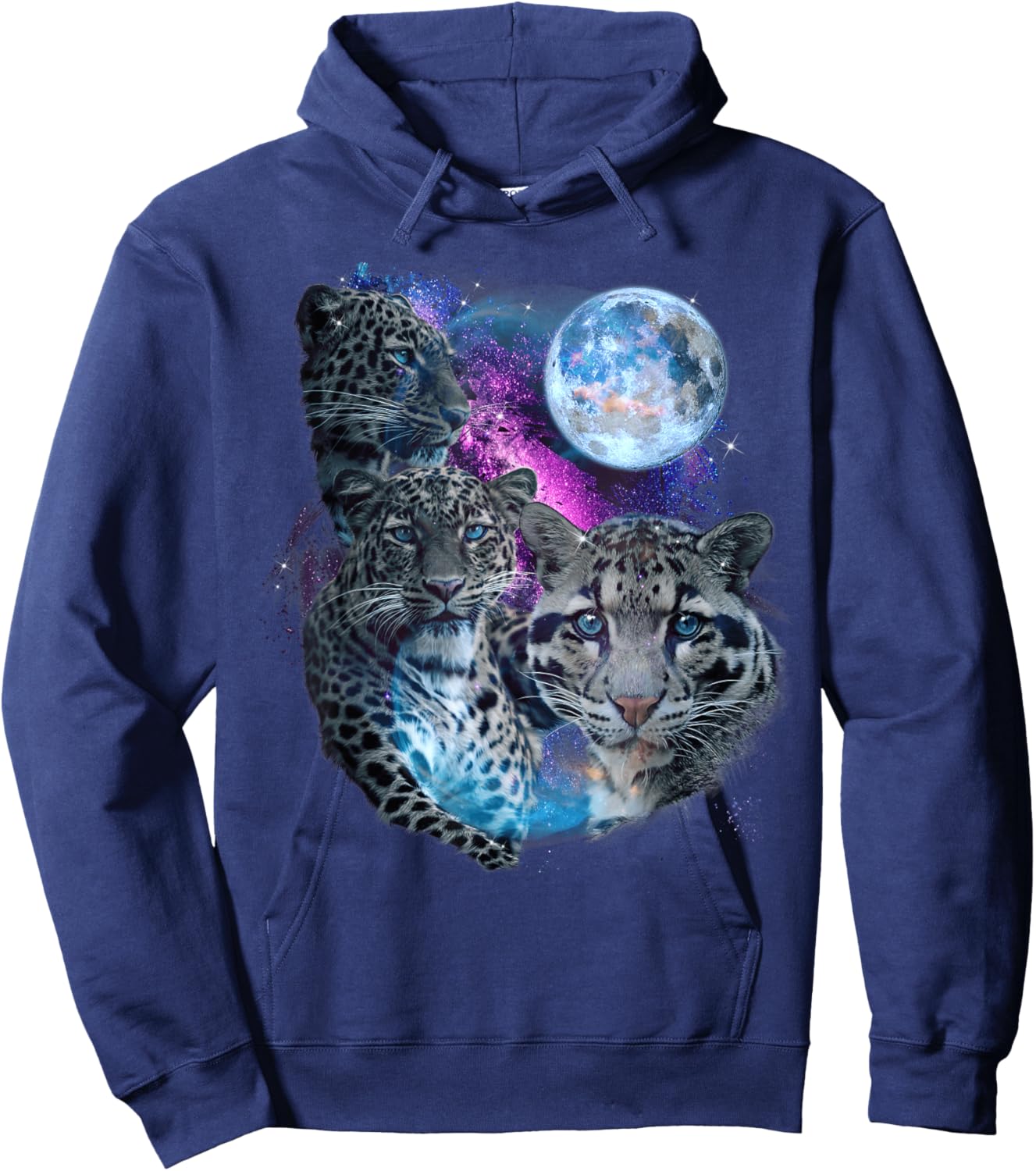 3 Moon Clouded Leopard Genus Panther Felidae Cat Novelty Women Kids Hoodie - Hoodie | Navy