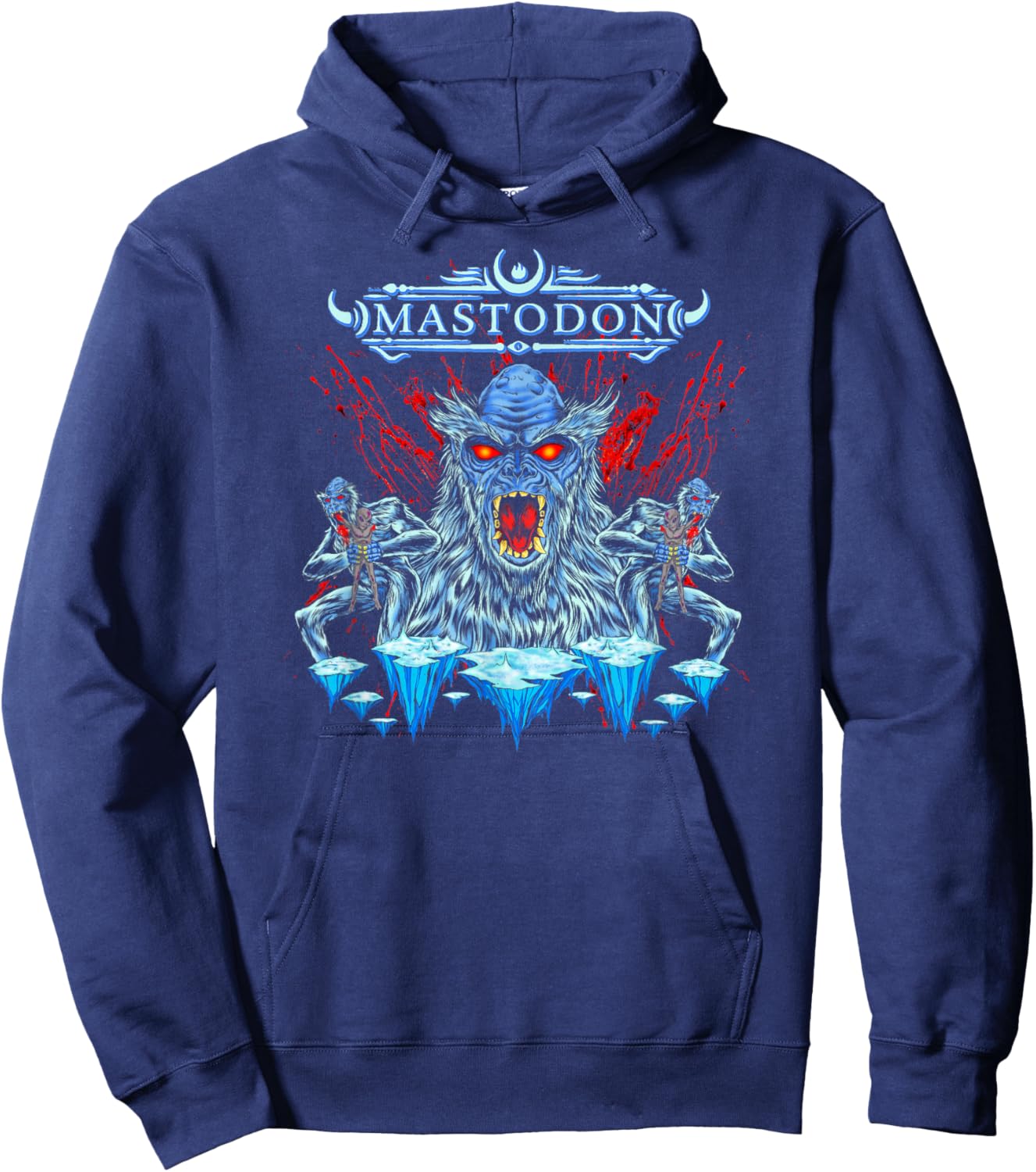 Mastodon - Sasquatch Aliens Blood Hoodie - Hoodie | Navy