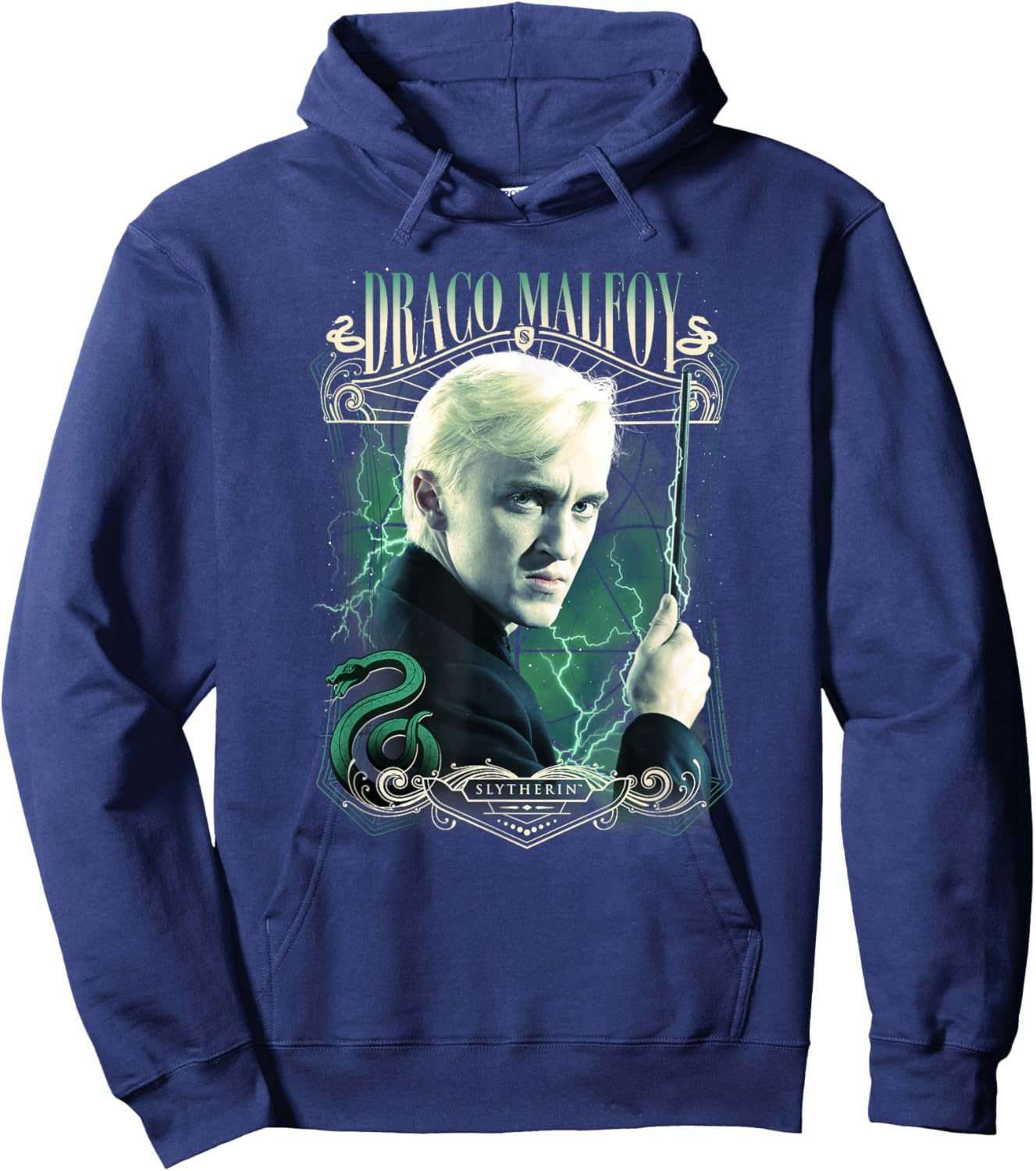Harry Potter Deathly Hallows 2 Draco Malfoy Slytherin Poster Hoodie - Hoodie | Navy