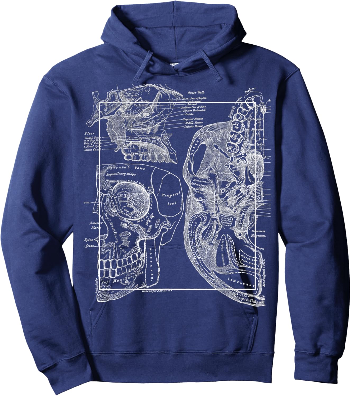 Neuroscience Gifts Anatomy Of The Human Cranial Bones Hoodie - Hoodie | Navy