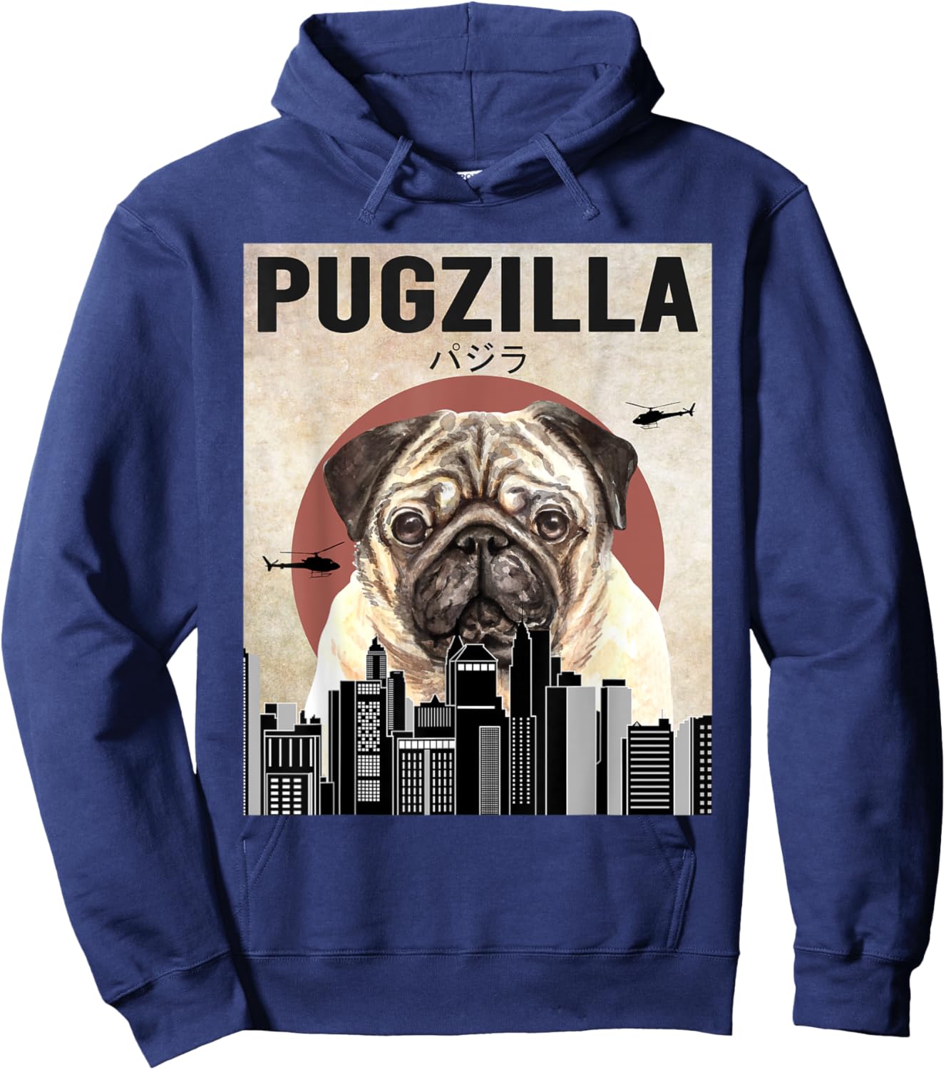 Pugzilla Funny Pug Dog Lover Women Kids Hoodie - Hoodie | Navy