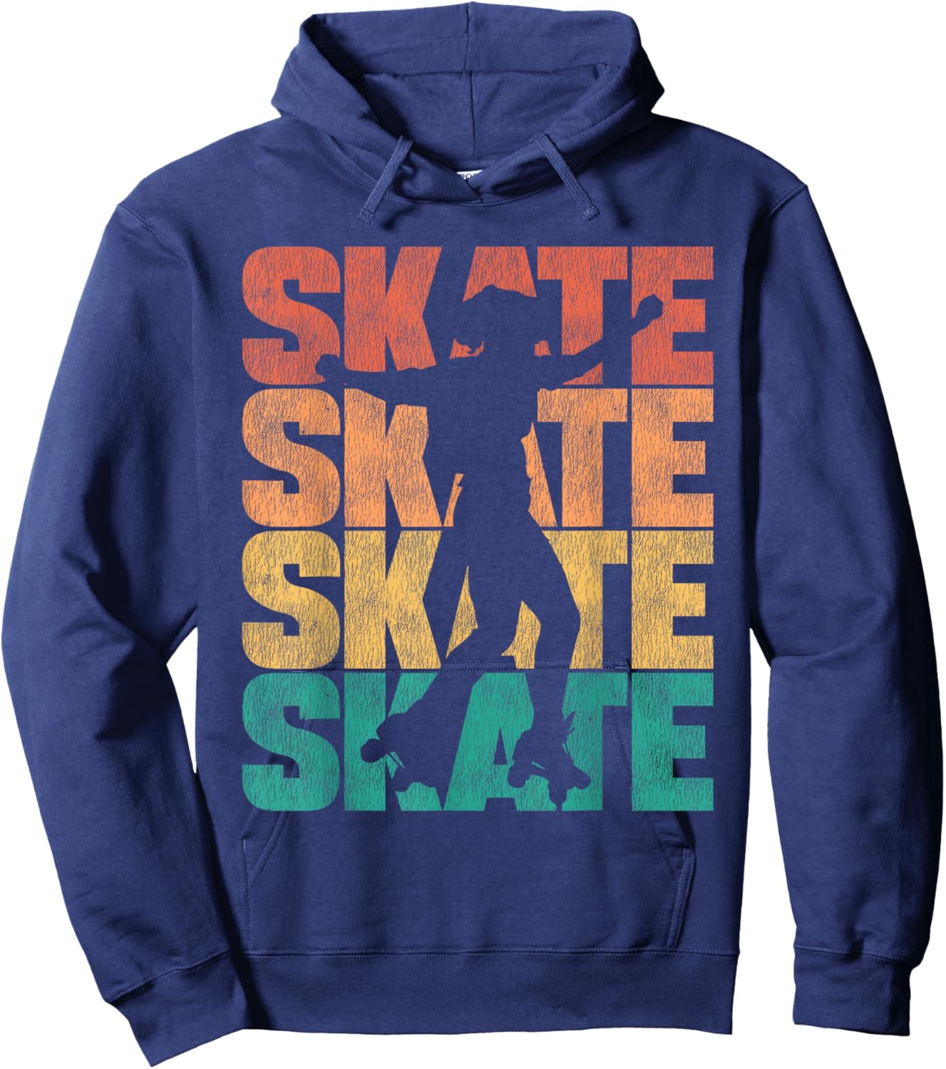 Cool Roller Skating Skate Girl 1970S Retro Vintage Hoodie - Hoodie | Navy
