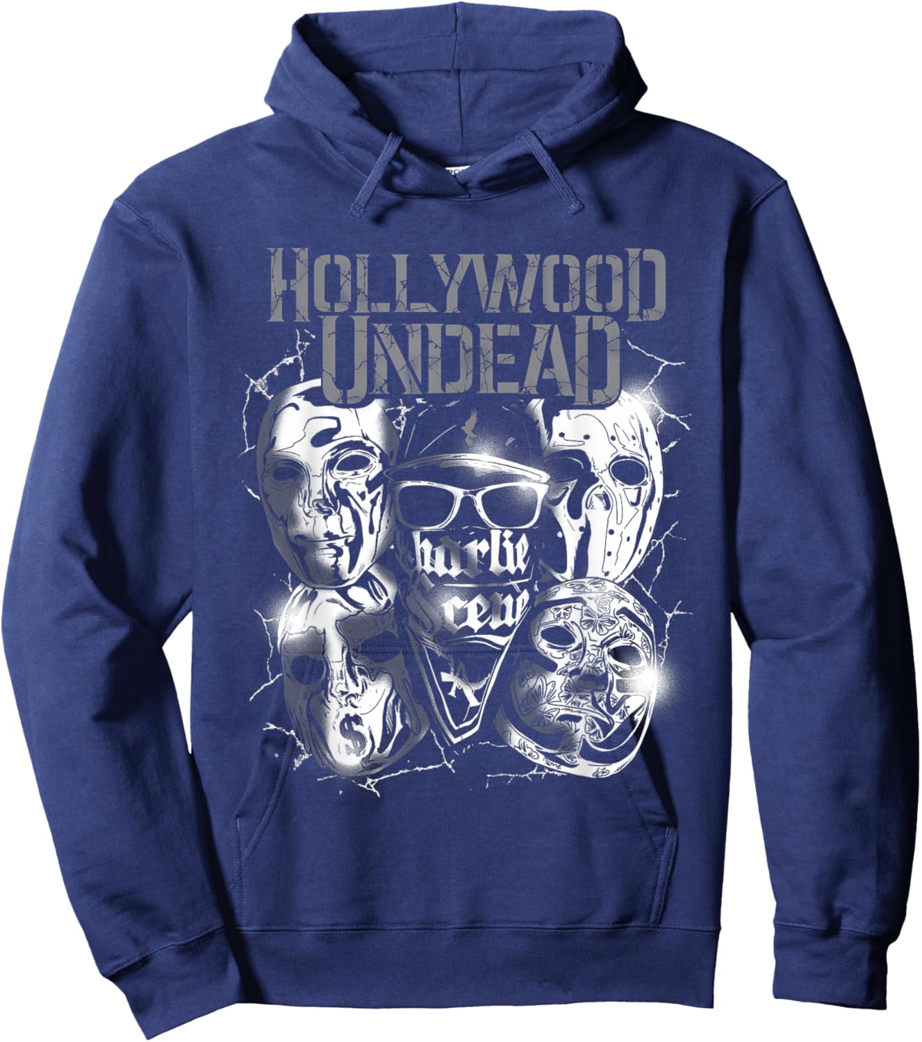 Hollywood Undead - Official Merchandise - Metal Masks Small Hoodie - Hoodie | Navy