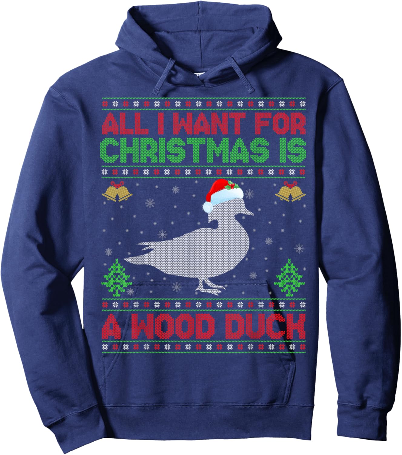 All I Want For Christmas Is A Duck Ugly Xmas Hoodie - Hoodie | Navy