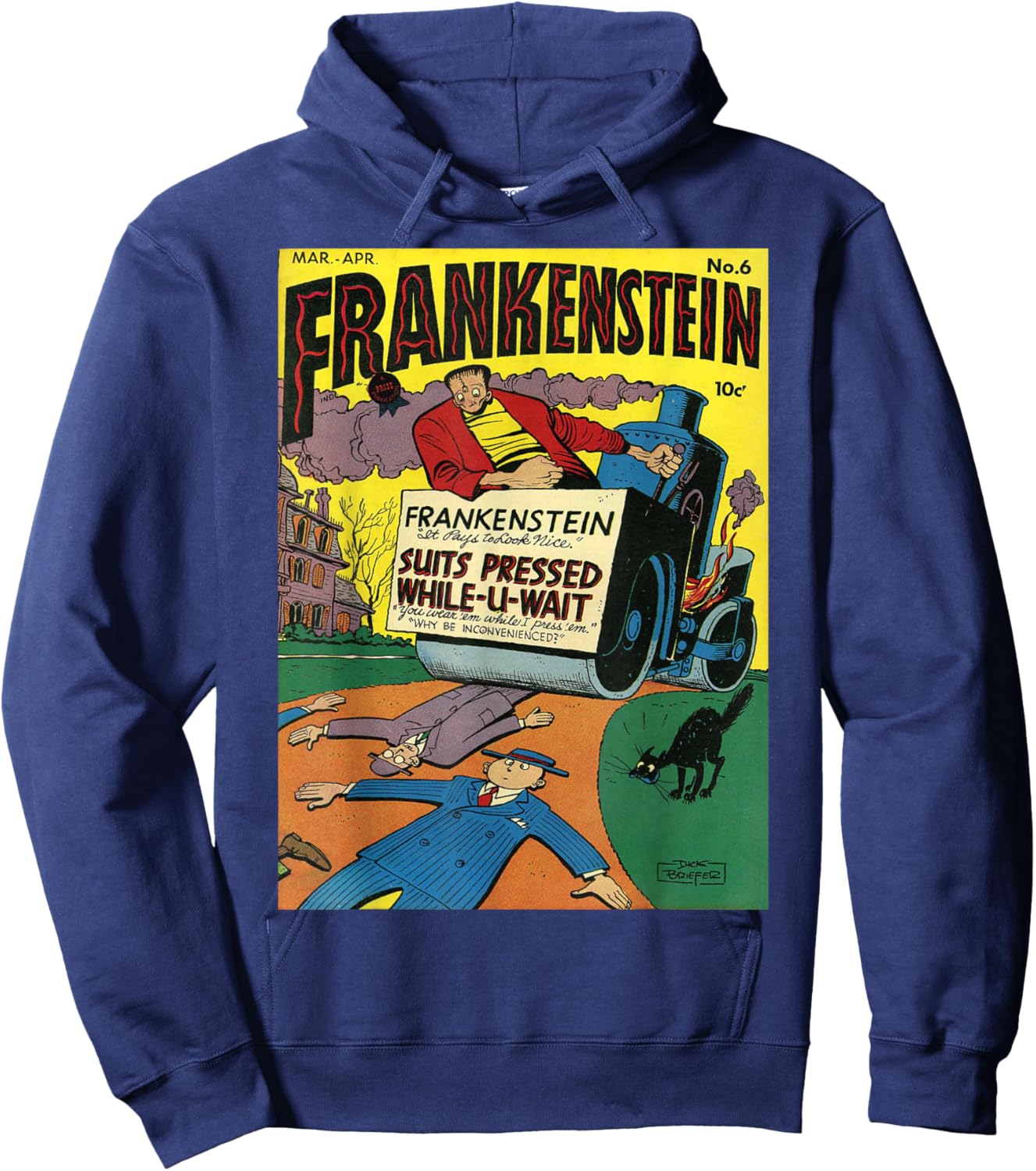 Frankenstein Halloween Horror Vintage Comic Book Retro Funny Hoodie - Hoodie | Navy
