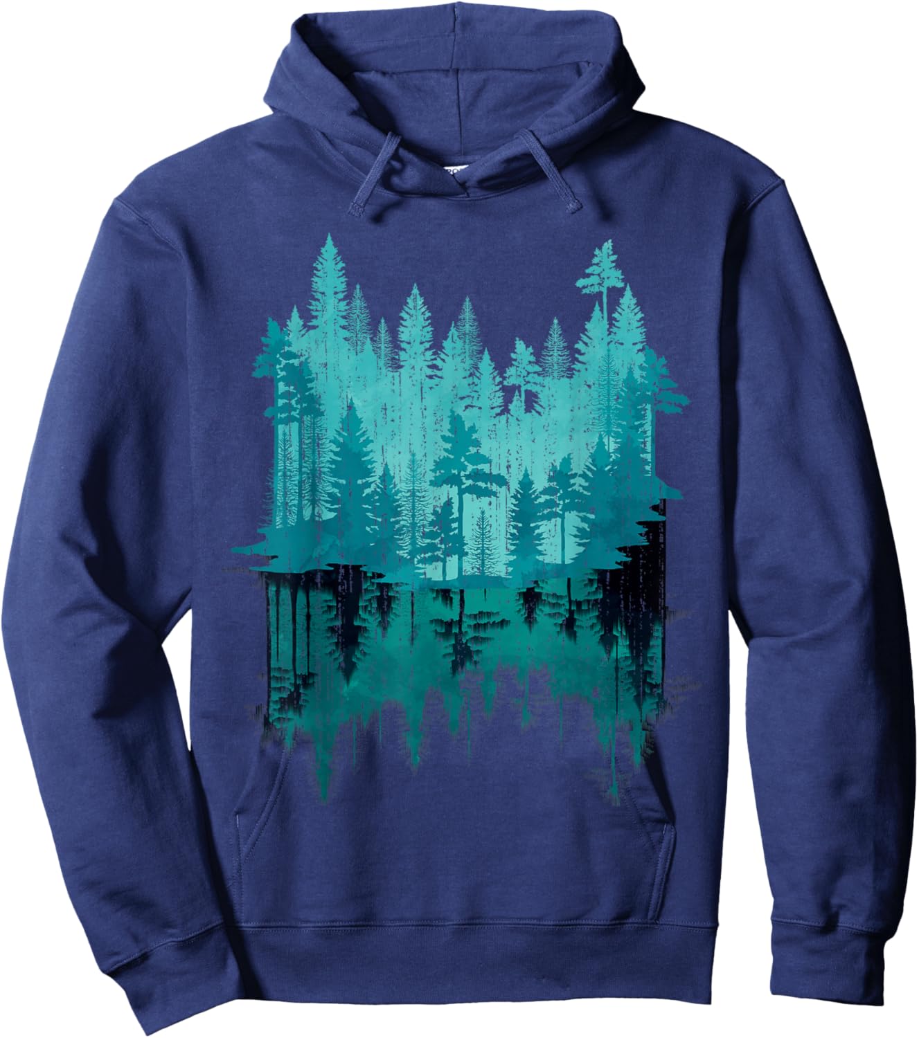 Outdoor Forest Landscape Tree Reflection Nature Hoodie - Hoodie | Navy
