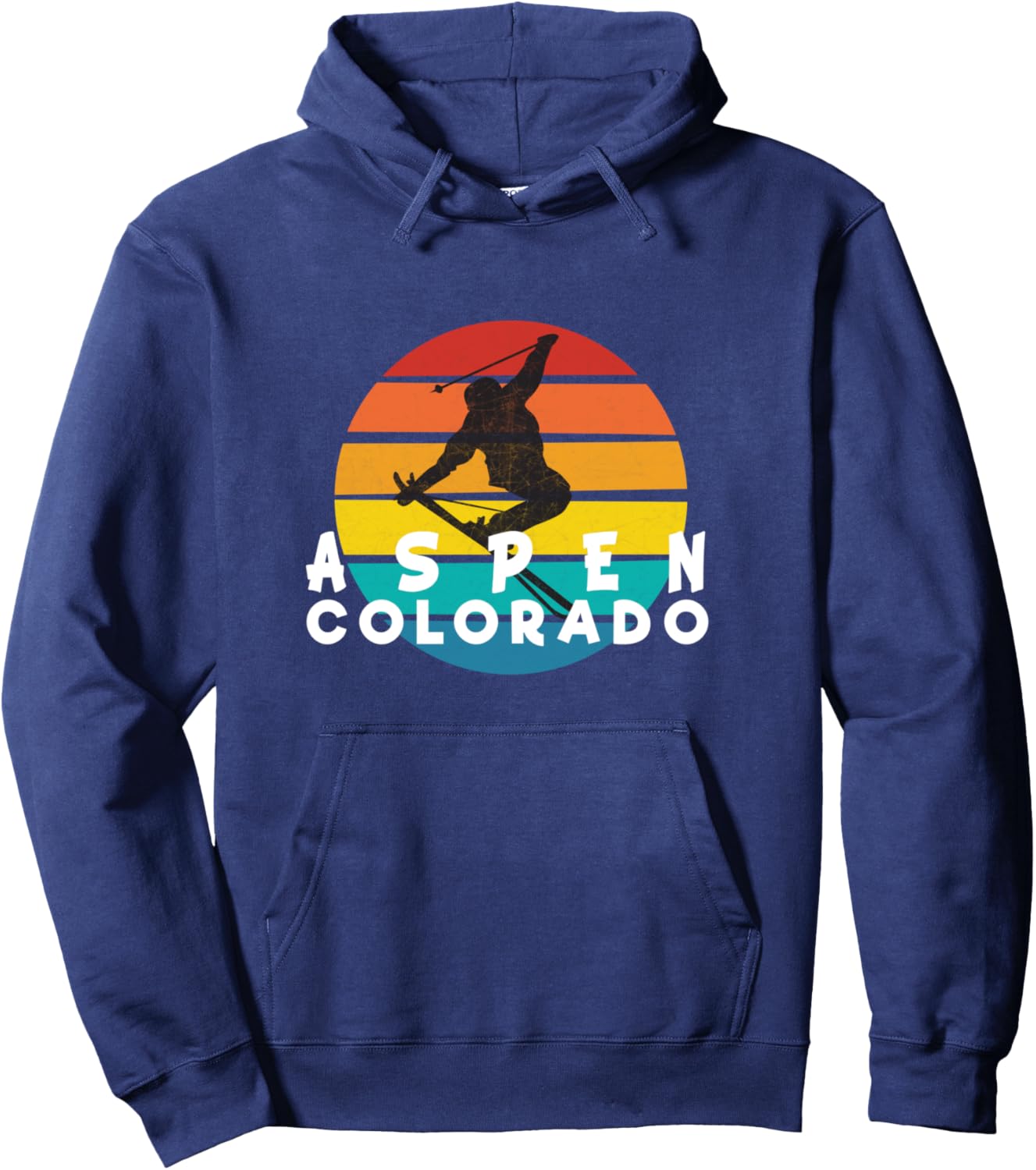 Ski Aspen 70s 80s Throwback Aspen Ski Colorado Hoodie - Hoodie | Navy