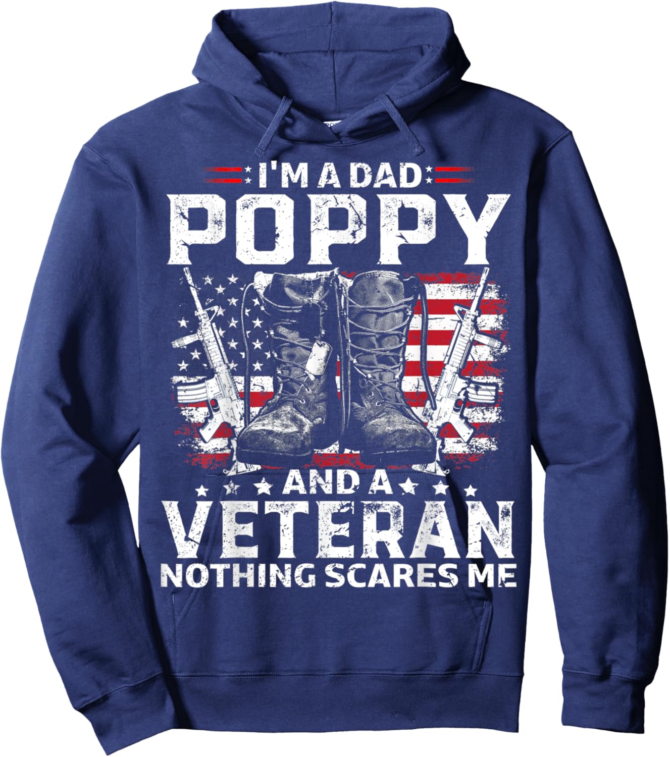 I'm A Dad Poppy Veteran Father's Day Hoodie - Hoodie | Navy