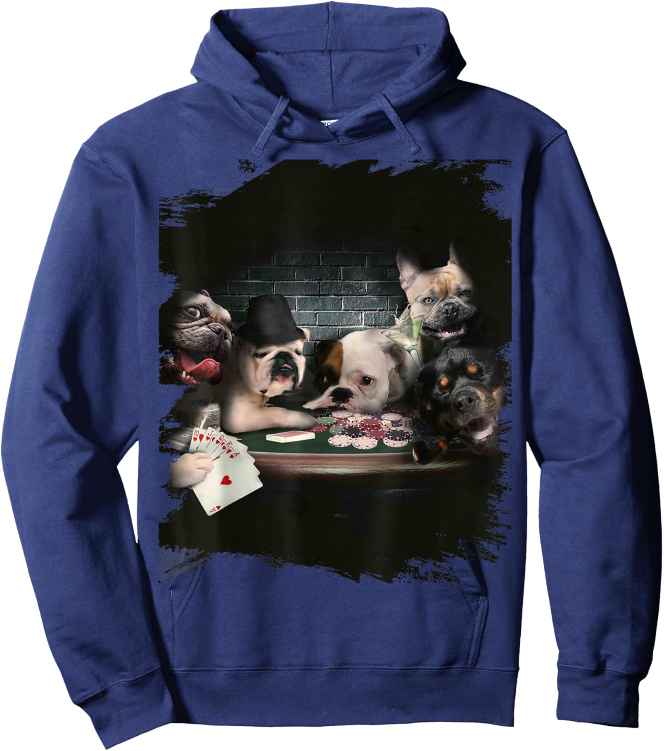 Fun Playing Cards for Dogs and Dogs Poker Player Hoodie - Hoodie | Navy