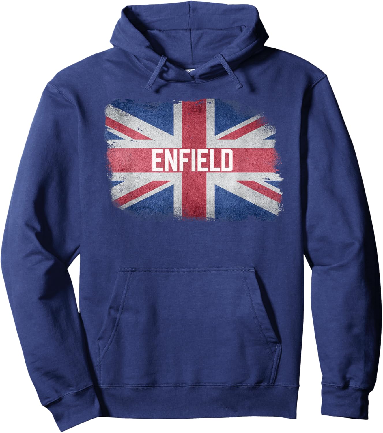 Enfield | United Kingdom British Flag Vintage UK Souvenir Hoodie - Hoodie | Navy