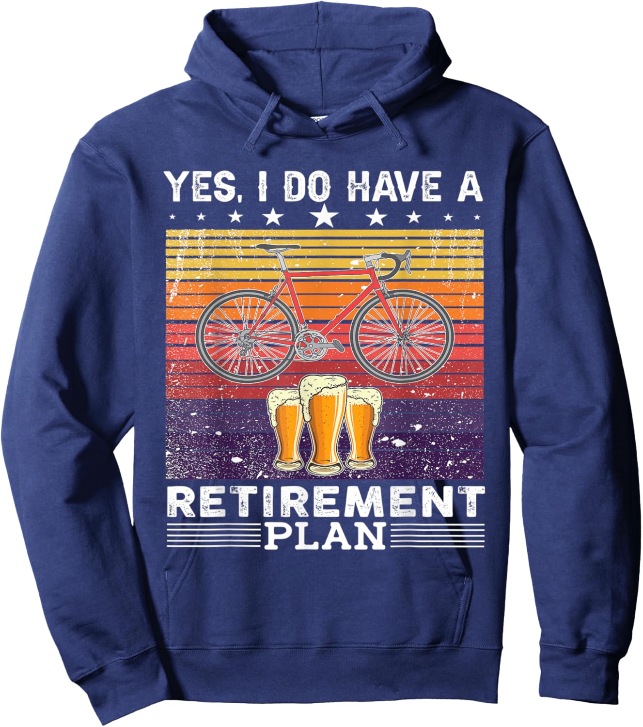 Yes i do have a retirement plan bike and beer Hoodie - Hoodie | Navy