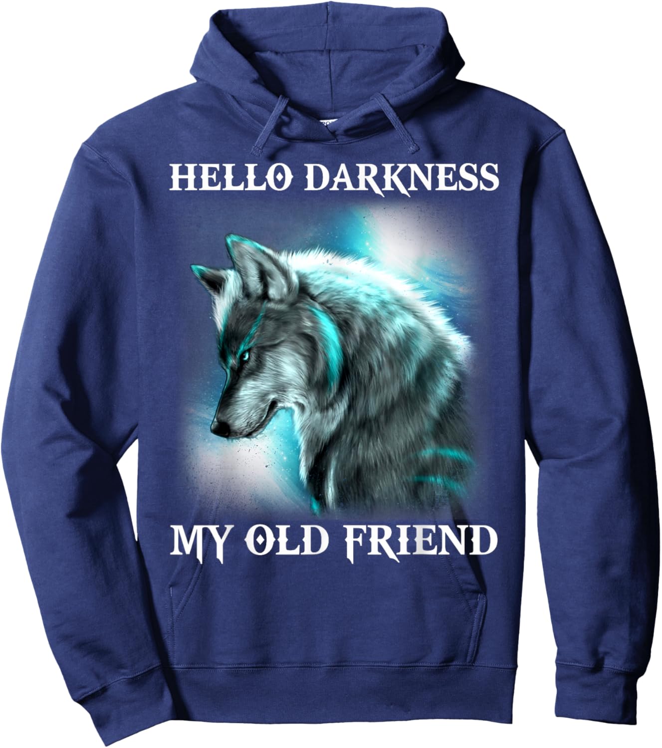 Wolf - Hello darkness my old friend Hoodie - Hoodie | Navy