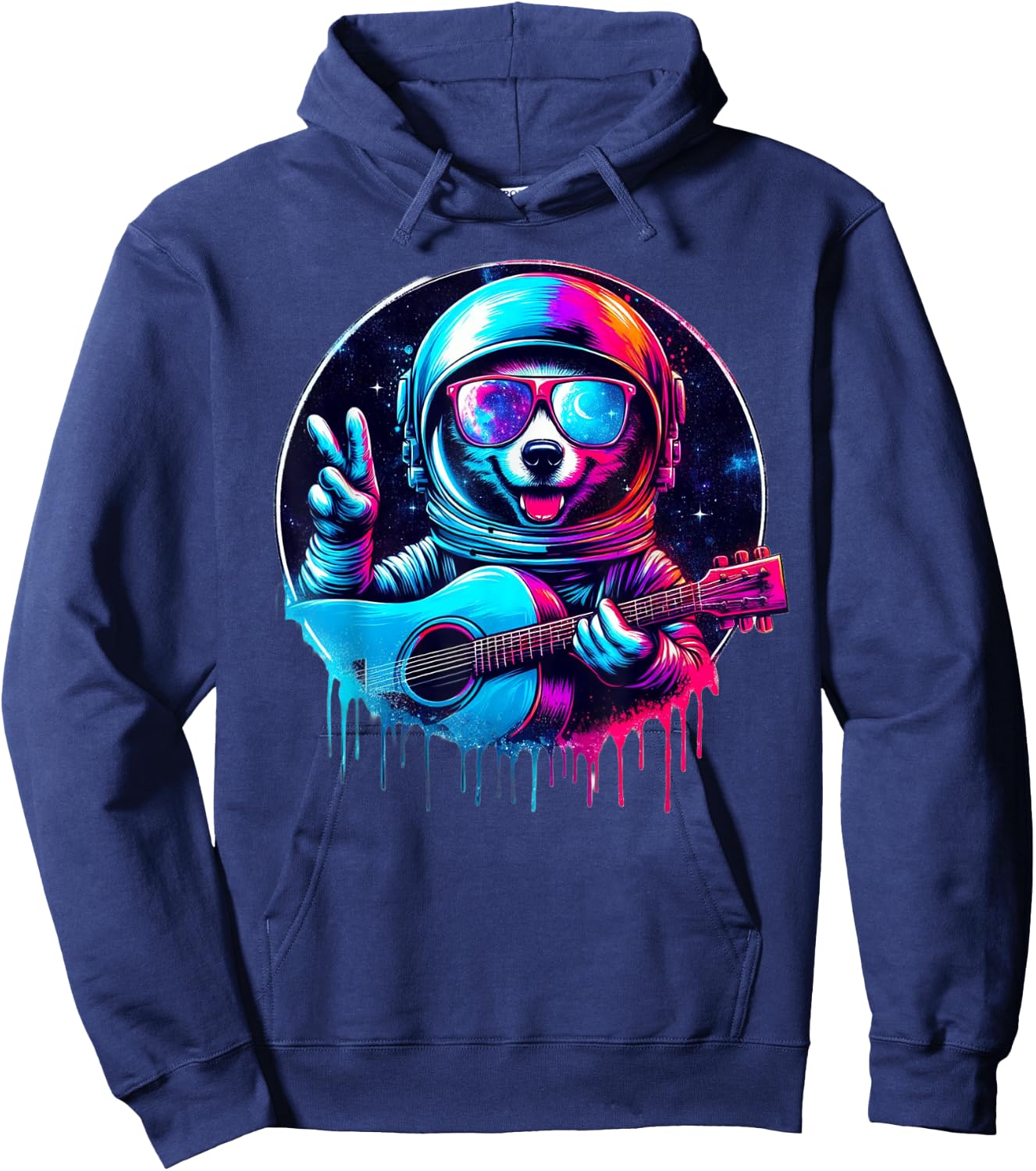 Rock On, Astronaut Dog! Hoodie - Hoodie | Navy